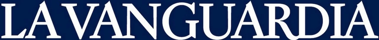 Texto que dice 'La Vanguardia' en letras blancas sobre fondo azul oscuro.