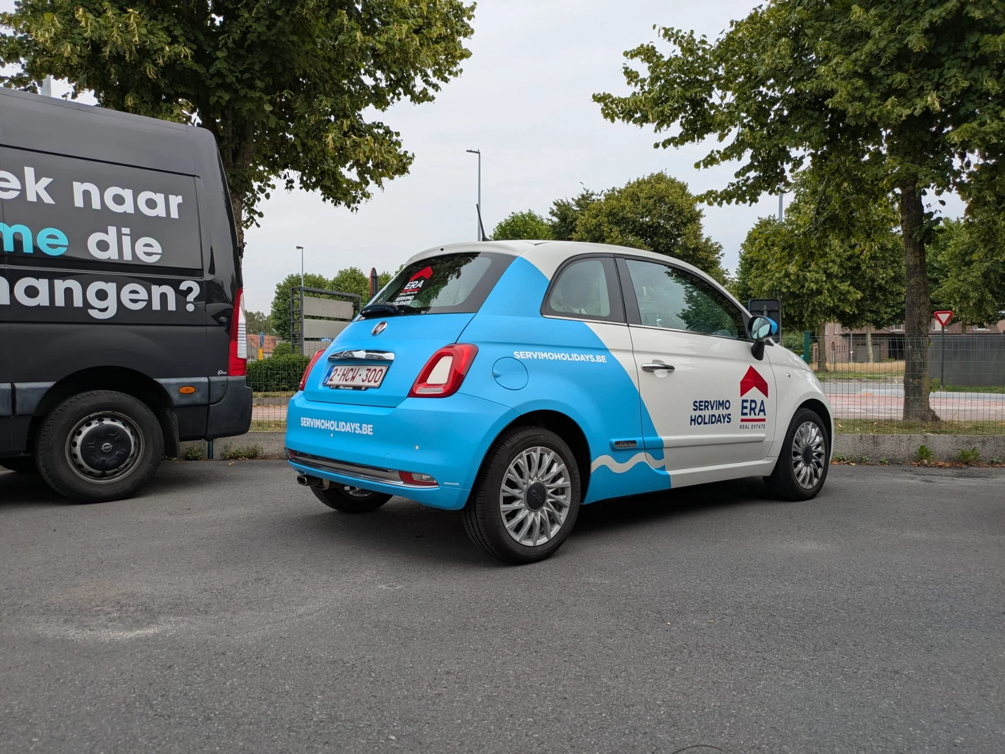 Belettering Fiat 500 Servimo Holidays