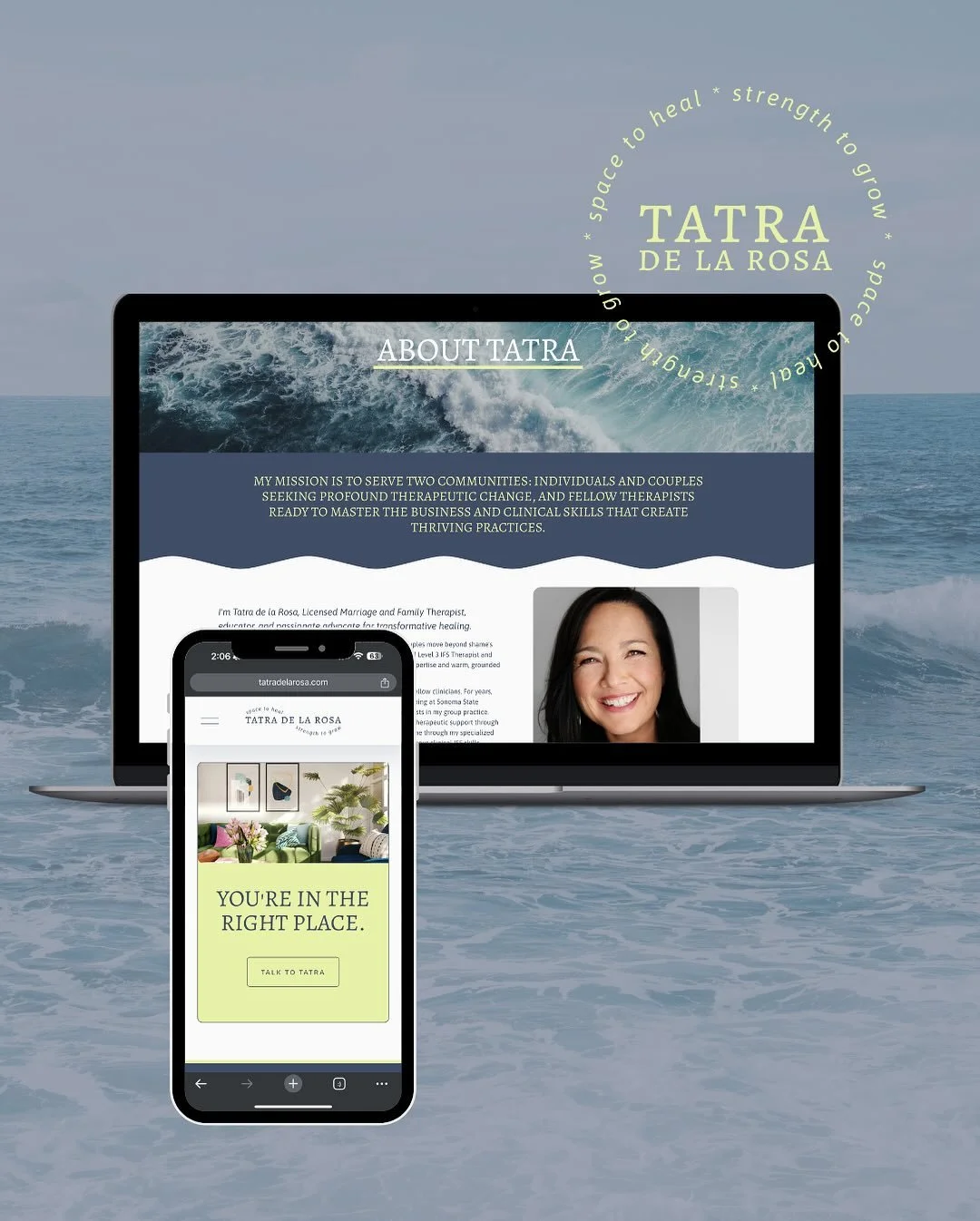 Chic. Cool. Coastal ✨🌊 This marks our third website for Tatra de la Rosa as her businesses continue to thrive, and we&rsquo;re honored to be part of her journey!

Tatra wanted a bold, unique space that connects with her clients while also empowering