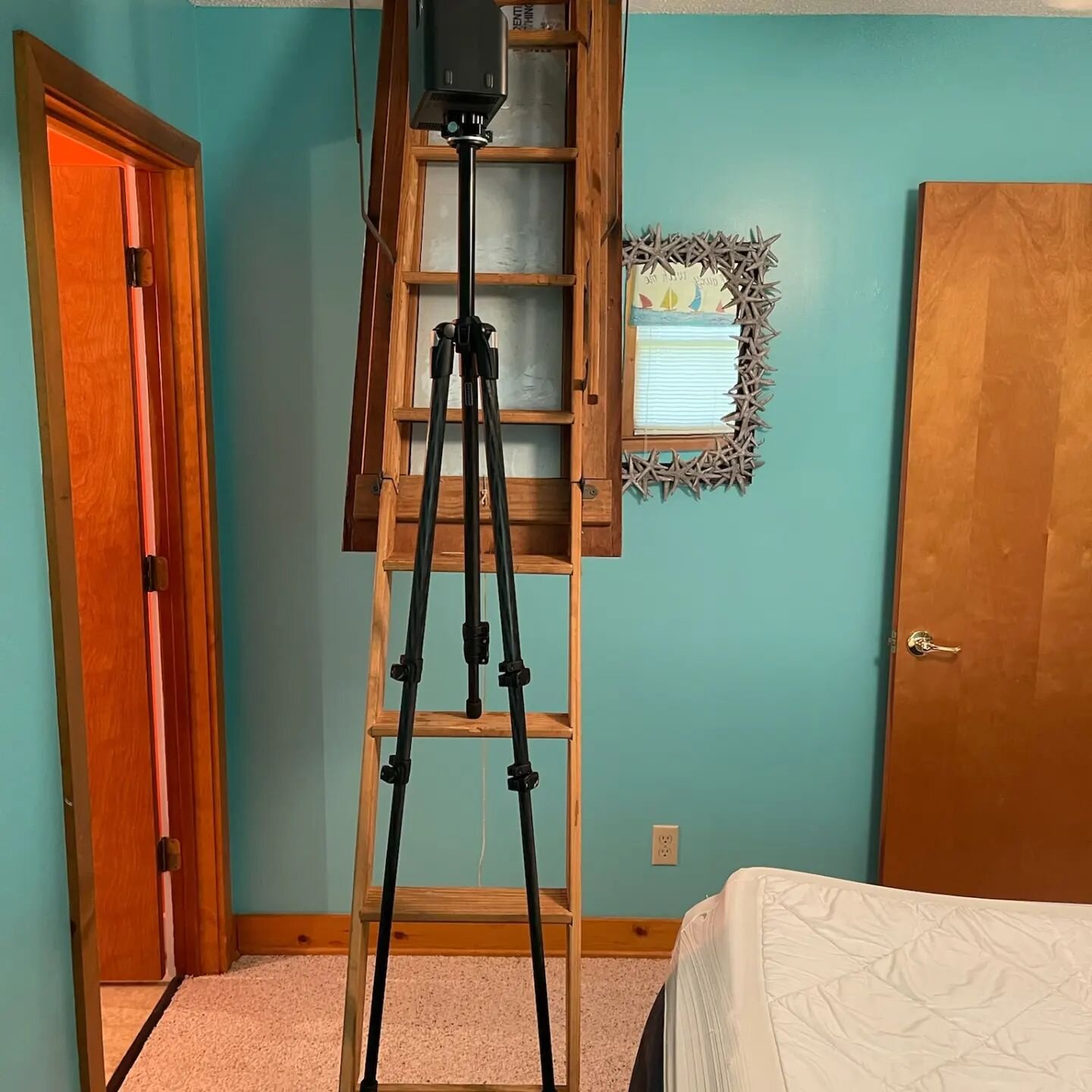 On the coast in Belhaven, NC, making my way into the attic for this 3D tour. What interior design renovation is complete without the whole house? Our Matterport 3D Tours can integrate with sketchup, Autocad, and so many other great tools for interior