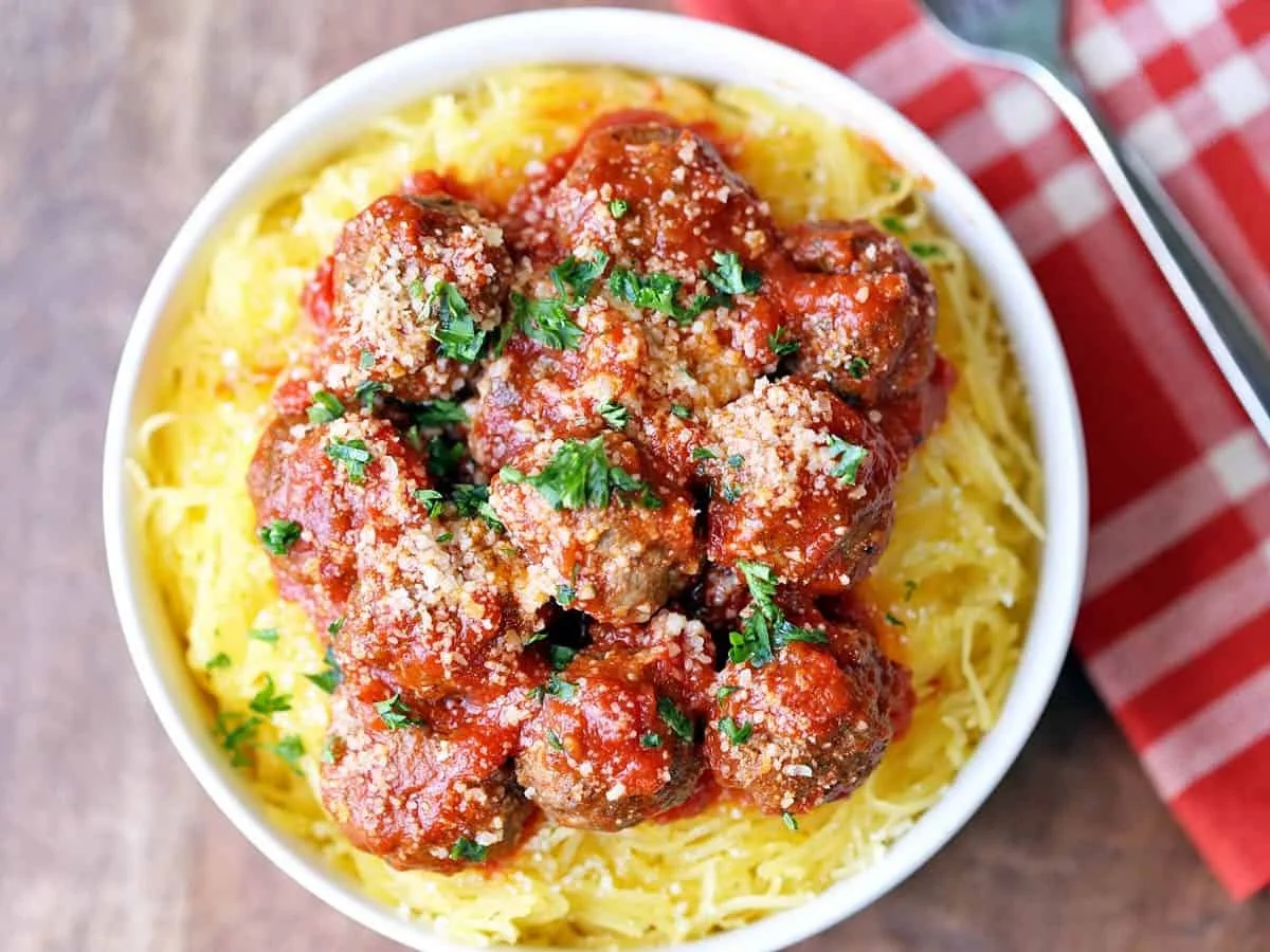 Spaghetti Squash With Veal Meatballs - Chef Alexis Aquino