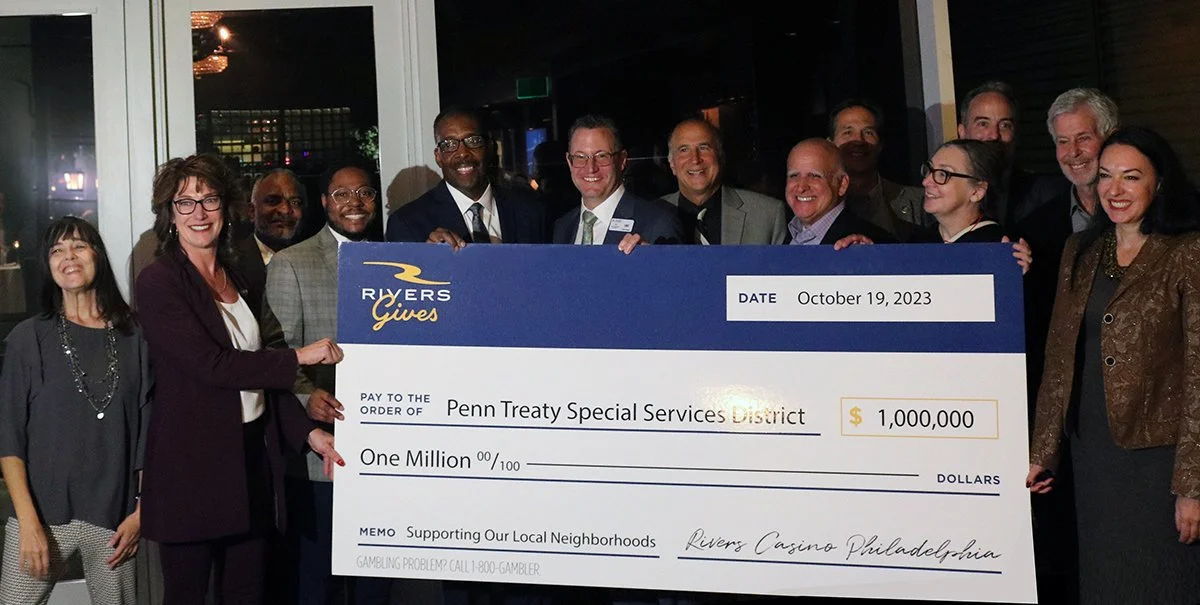 $1 MILLION CHECK PRESENTATION BY RIVERS CASINO TOPENN TREATY SSD HELPS RIVERWARDS NEIGHBORHOODS