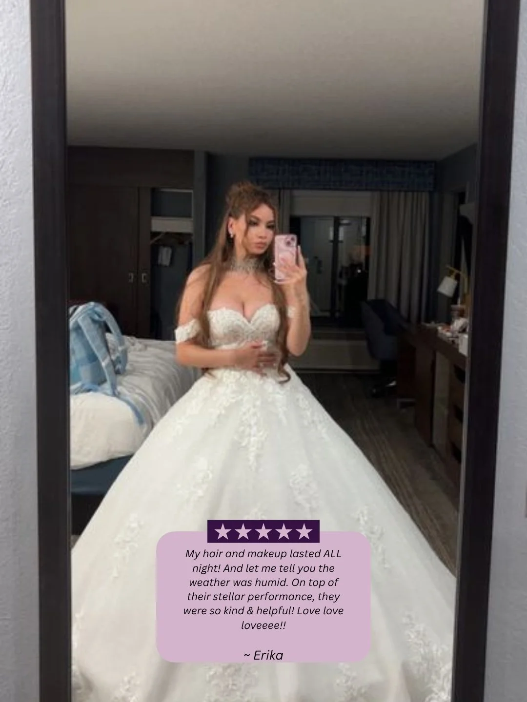 Love the team!!
Loved Cat and her partner. They did my makeup and hair for my wedding and I honestly could not have been happier! My hair and makeup lasted ALL night! And let me tell you the weather was humid &amp; I was sweaty from dancing all night