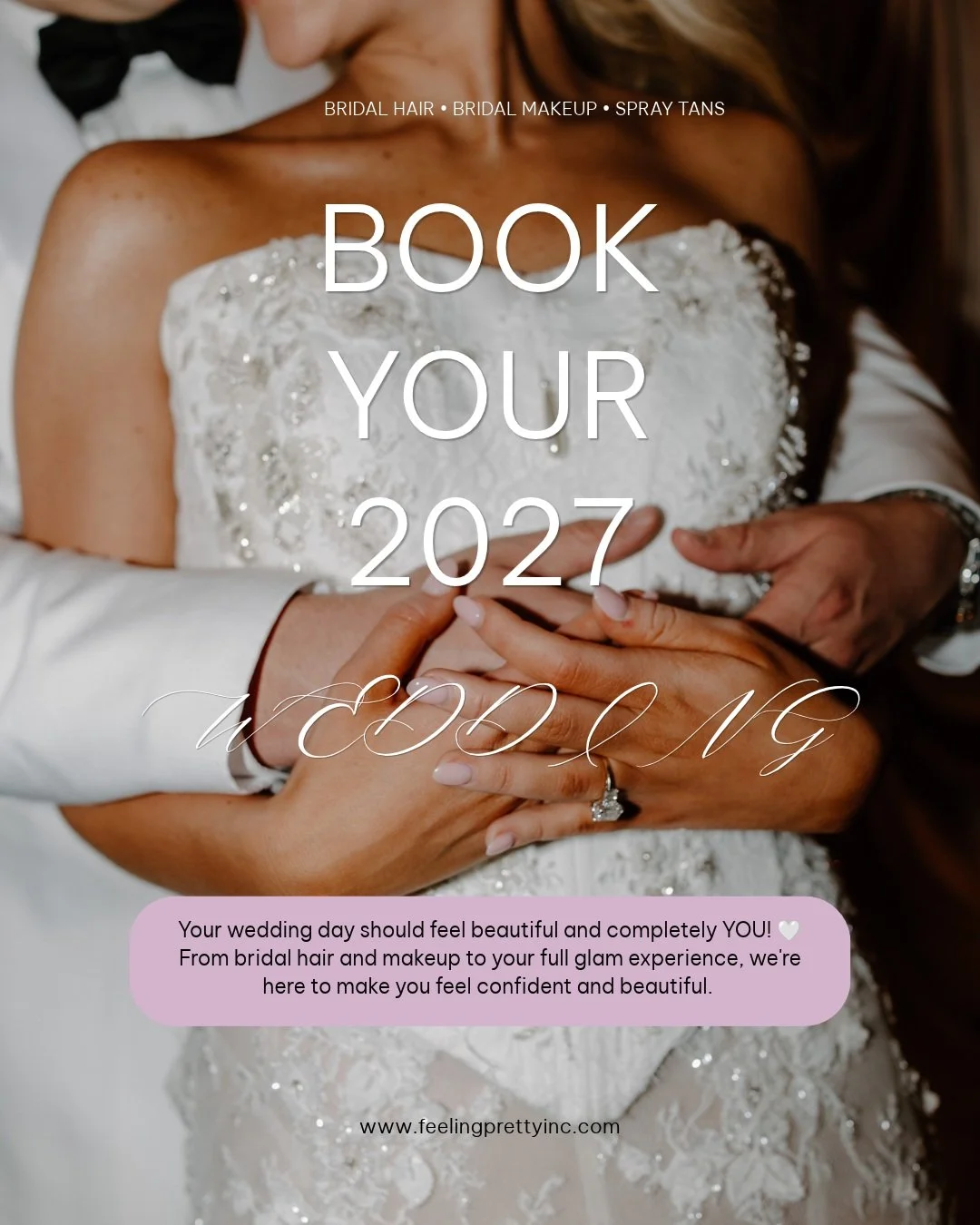 💍 2027 brides, it's time to book your bridal beauty team! ✨ Let Feeling Pretty Team be part of your wedding day and help you look and feel your most beautiful as you walk down the aisle.

We're already booking 2027 weddings, so don't wait! DM us tod