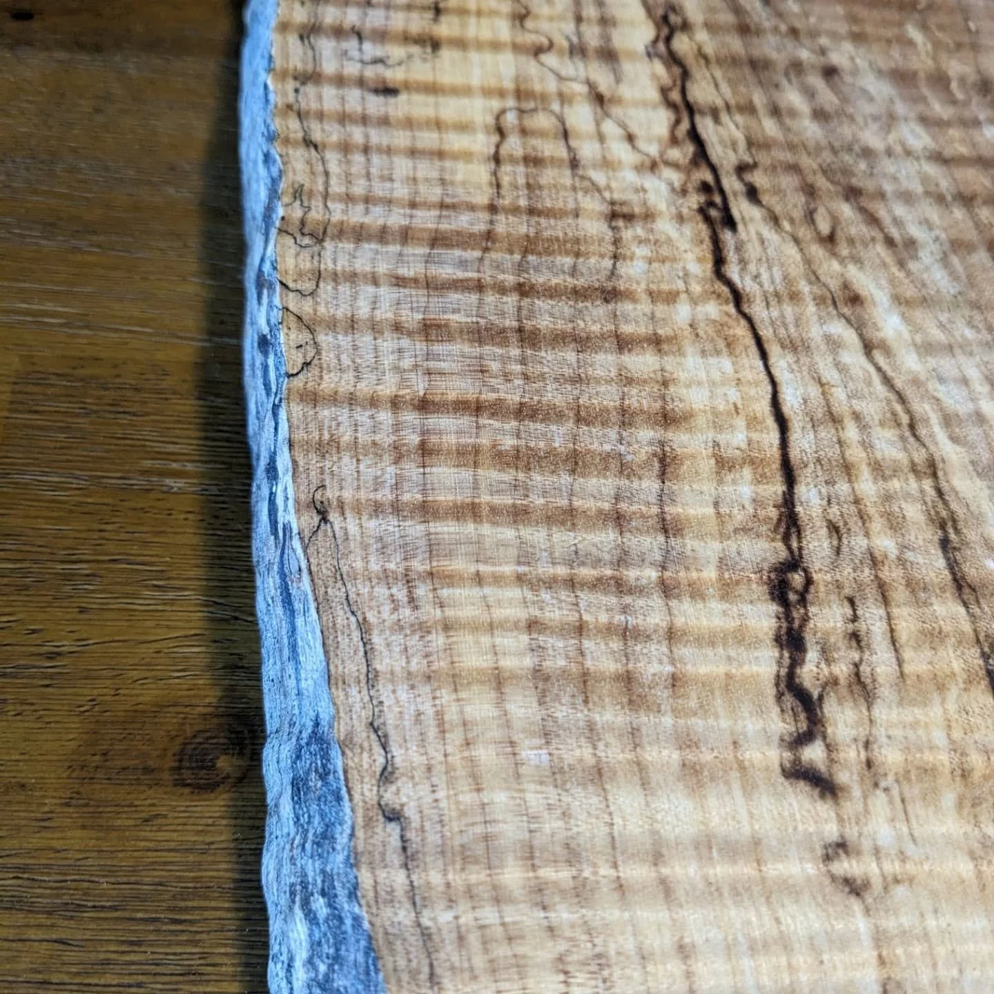 Insane figuring on this piece, bonus points if you can name all the types. My favorite part of woodworking is simply highlighting the natural beauty of the wood.
