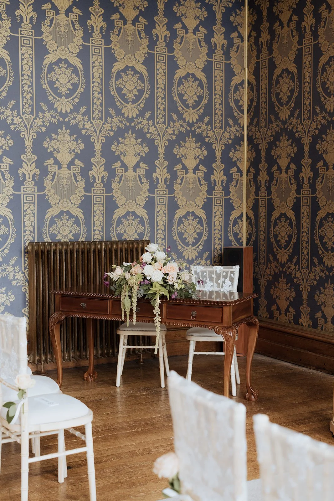 Soughton Hall Ceremony Room | Editorial Wedding Styling