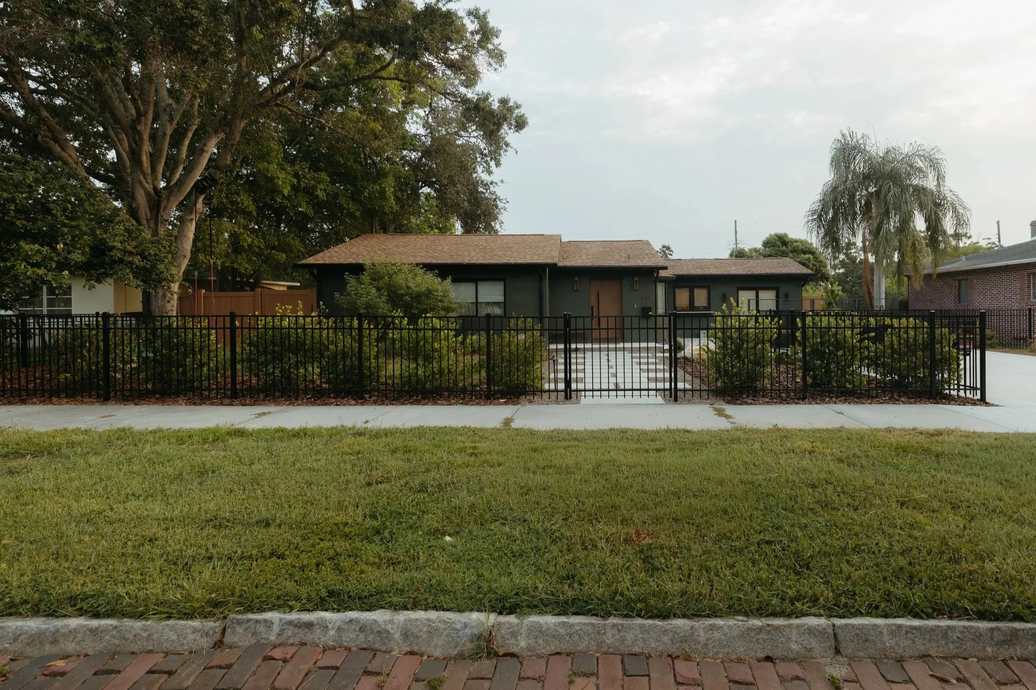front yard garden, landscape design and install with florida native plants for privacy