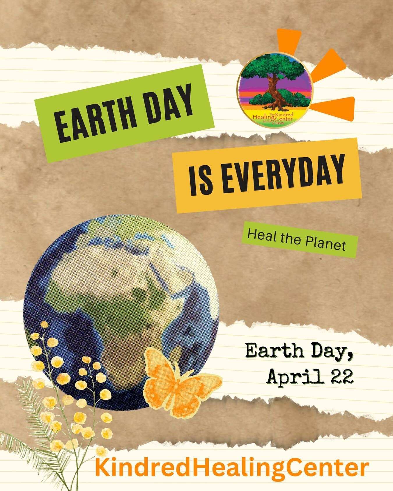Happy Earth Day from Kindred Healing Center. 

Let&rsquo;s celebrate our beautiful planet and commit to nurturing it every day. 

Join us in honoring Mother Earth by practicing mindfulness in nature, reducing waste, and embracing sustainable living.
