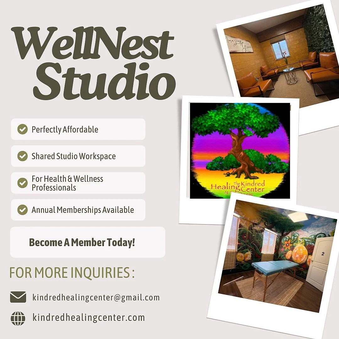 Join The Kindred Healing Center Wellness Community as an Independent Wellness Provider Today!

This special opportunity is perfect for:
Massage Therapist; Stretch Therapist; Reflexologist; Foot Detox; Iridologist and other somatic wellness modalities