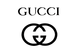 Gucci logo with text and interlocking Gs