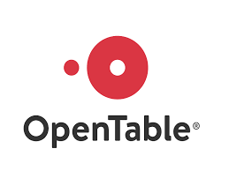 OpenTable logo with red circles and black text