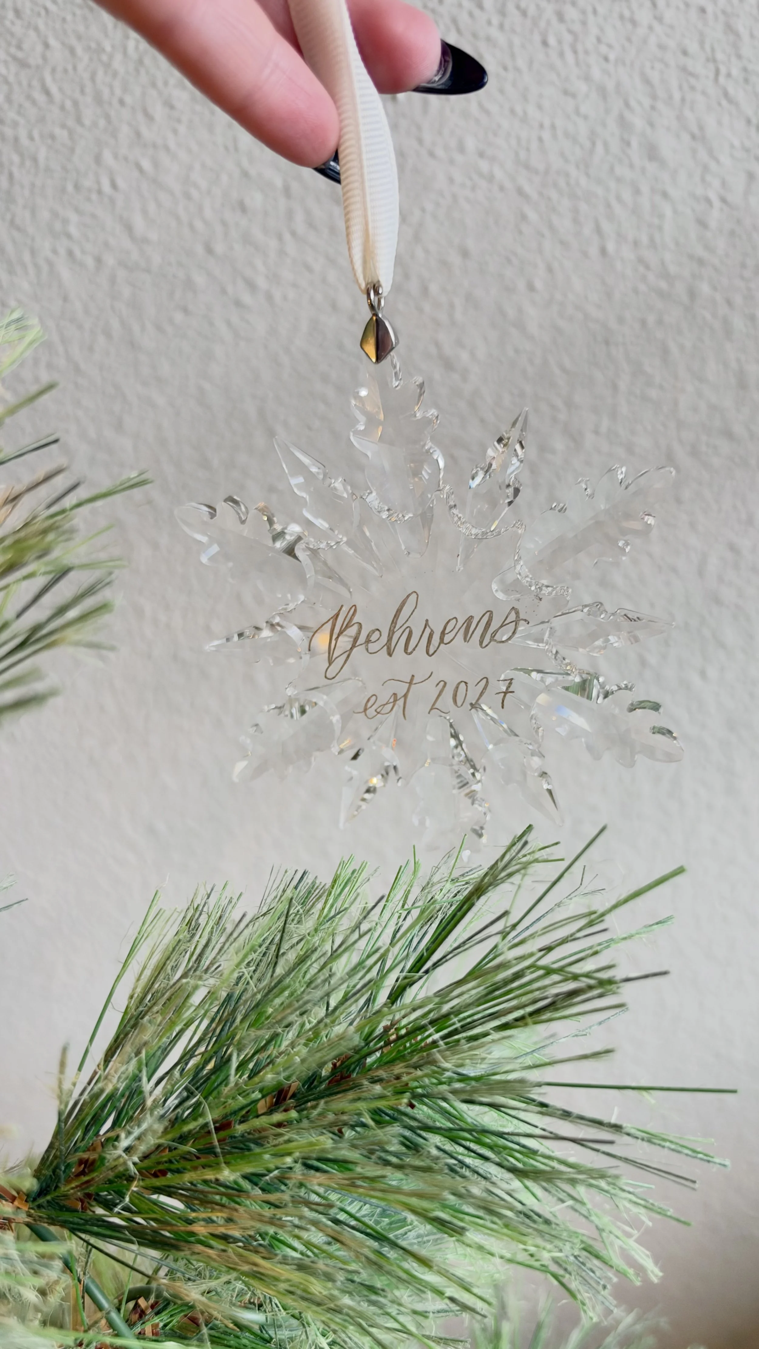 Personalized Crystal Snowflake Ornament