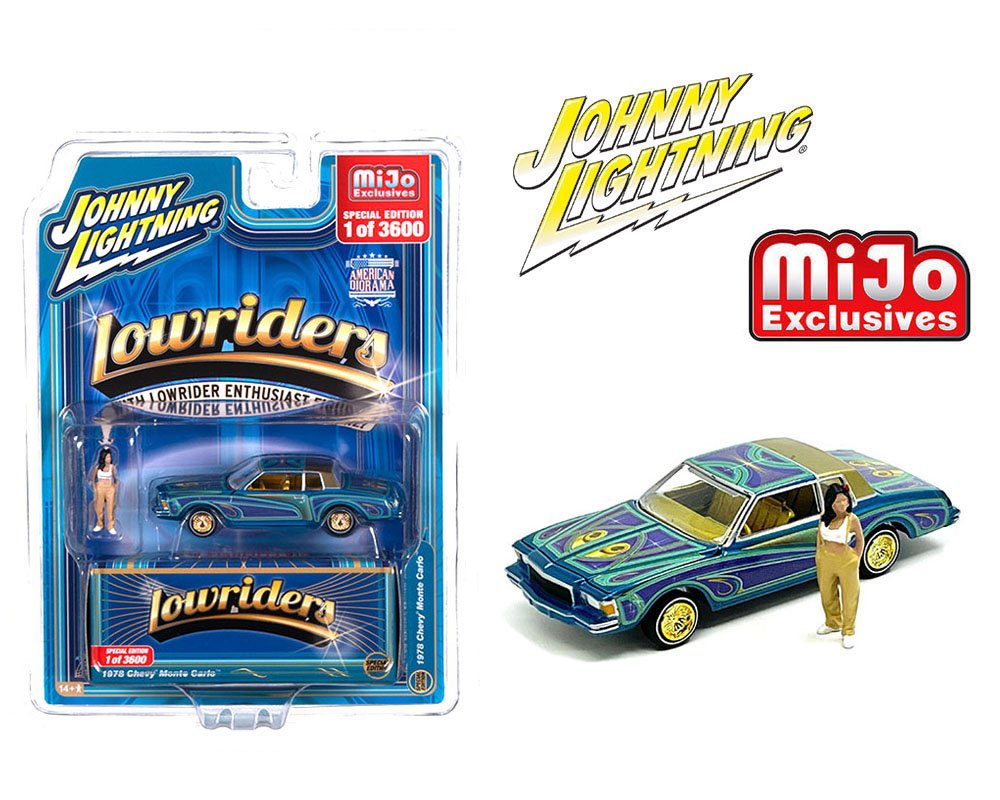 Johnny Lightning: Lowriders - 1978 Chevrolet Monte Carlo with American Diorama Figure