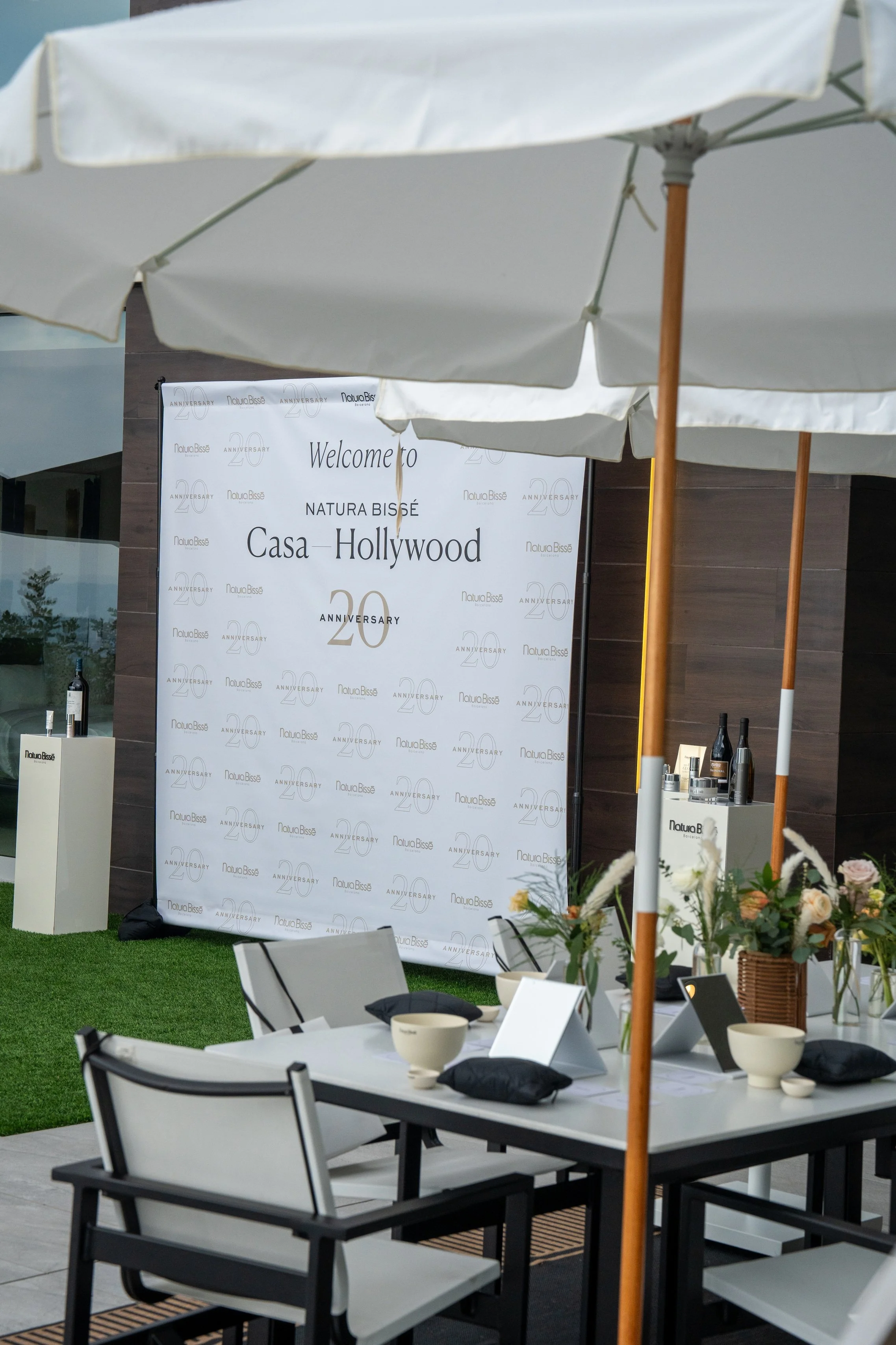step and repeat logo and signage