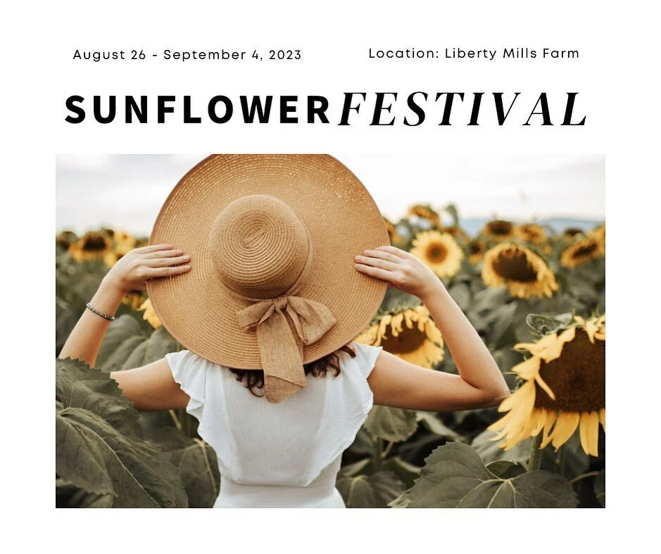 So excited for this family-fun festival! 

Music 🎵 
Food 🥘 
Photo ops 📸 
Hayrides 
Wine 🍷 

And of course the star of the show, Sunflowers 🌻 ! 

📍 @libertymillsfarm 

 🗓️ August 26 - September 4, 2023

Full article - links in bio - blog - life