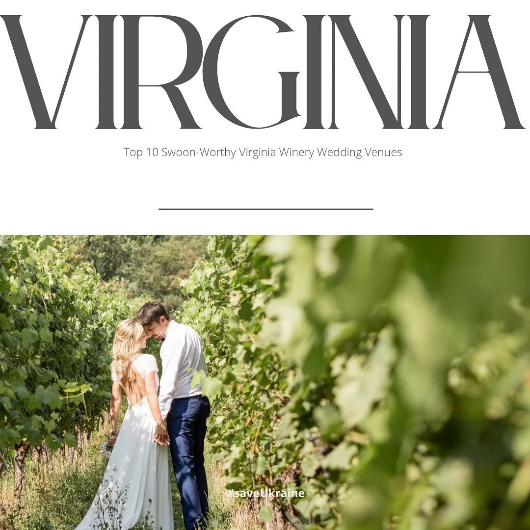 Top 10 vineyards in Virginia to host a swoon-worthy wedding! 💍👰&zwj;♀️🤵&zwj;♂️

1. Pippin Hill Farm &amp; Vineyards @pippinhillfarm 
2. Early Mountain Vineyards @earlymountain 
3. Afton, Veritas Vineyards &amp; Winery @aftonmtnvineyards 
4. King F