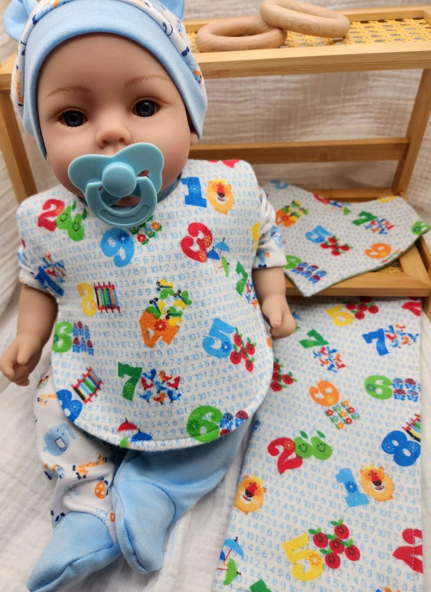 Flannel Baby Bibs and Burp Gift Set: Handmade Double-Sided 3 Piece Infant Gift