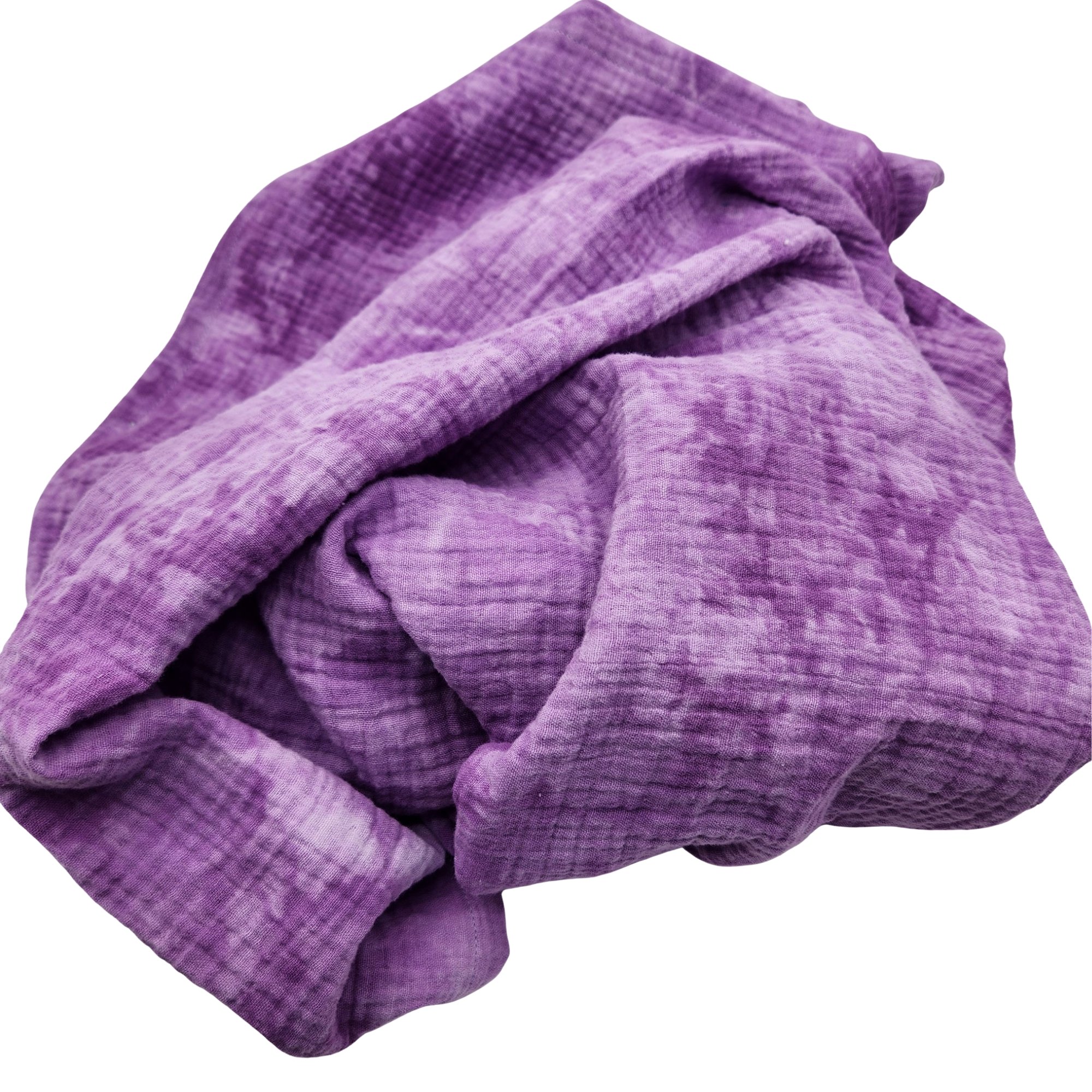 Purple Tie Dyed Swaddle Blanket: Lightweight Cotton Gauze Receiving Blanket