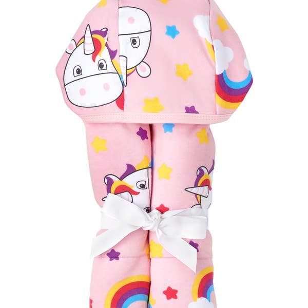 Yikes Twins-Unicorn Hooded 100% Cotton and Jersey Baby Towel-New Baby Essential.