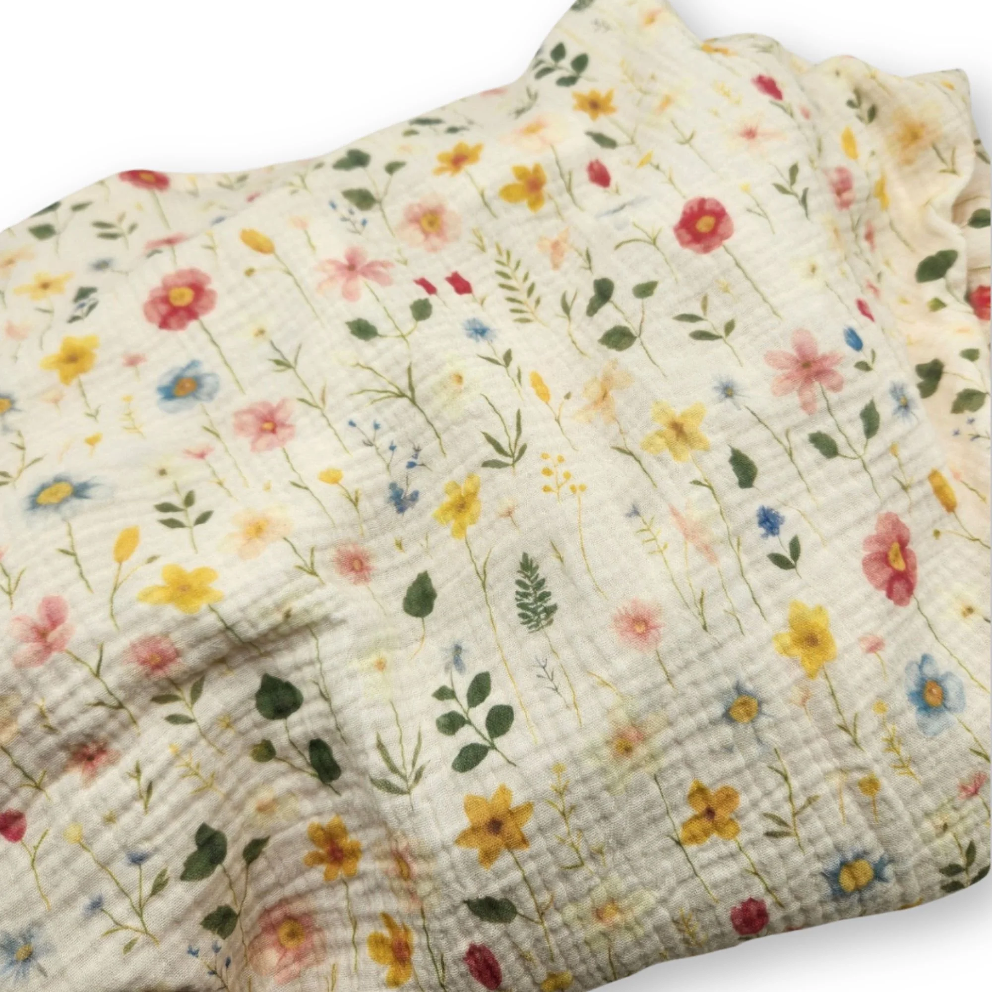 Cotton Gauze Muslin Swaddle Baby Girl Blanket: Garden Flowers Nursery Print