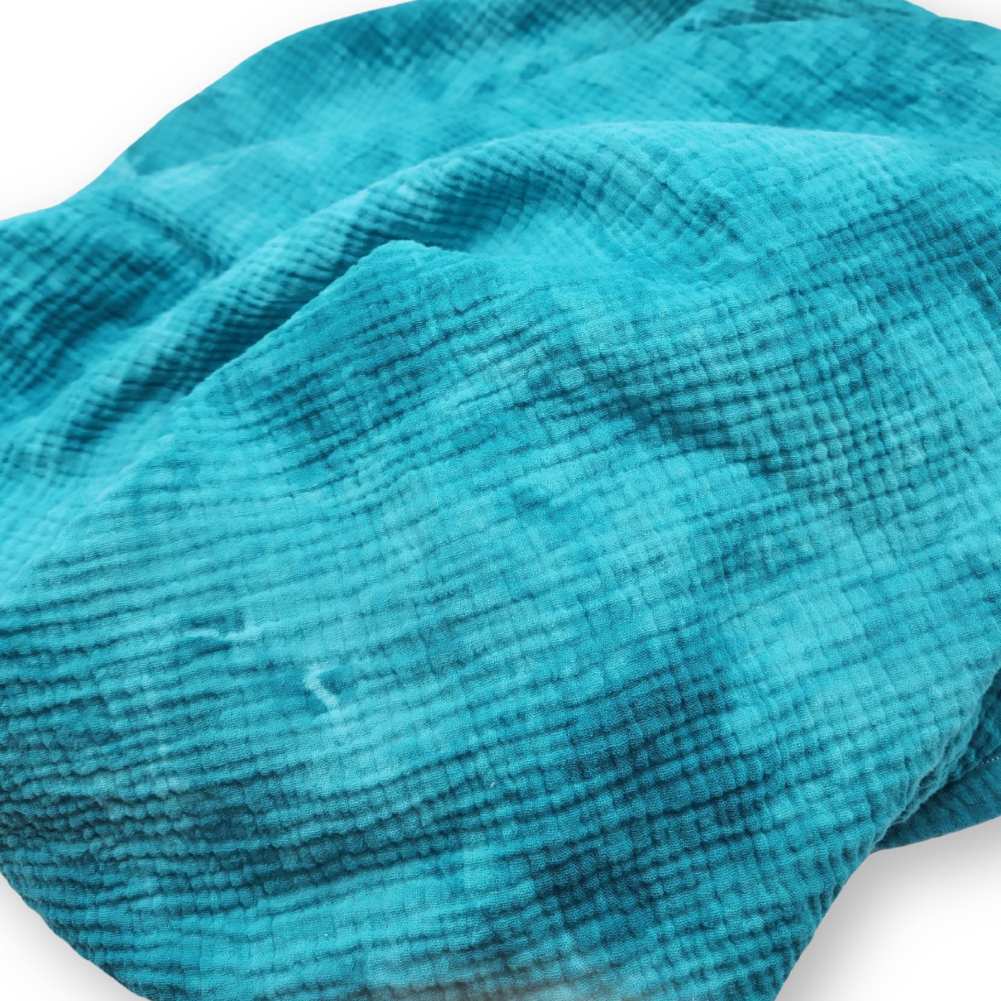 Turquoise Tie Dyed Swaddle Blanket: Lightweight Cotton Gauze Receiving Blanket