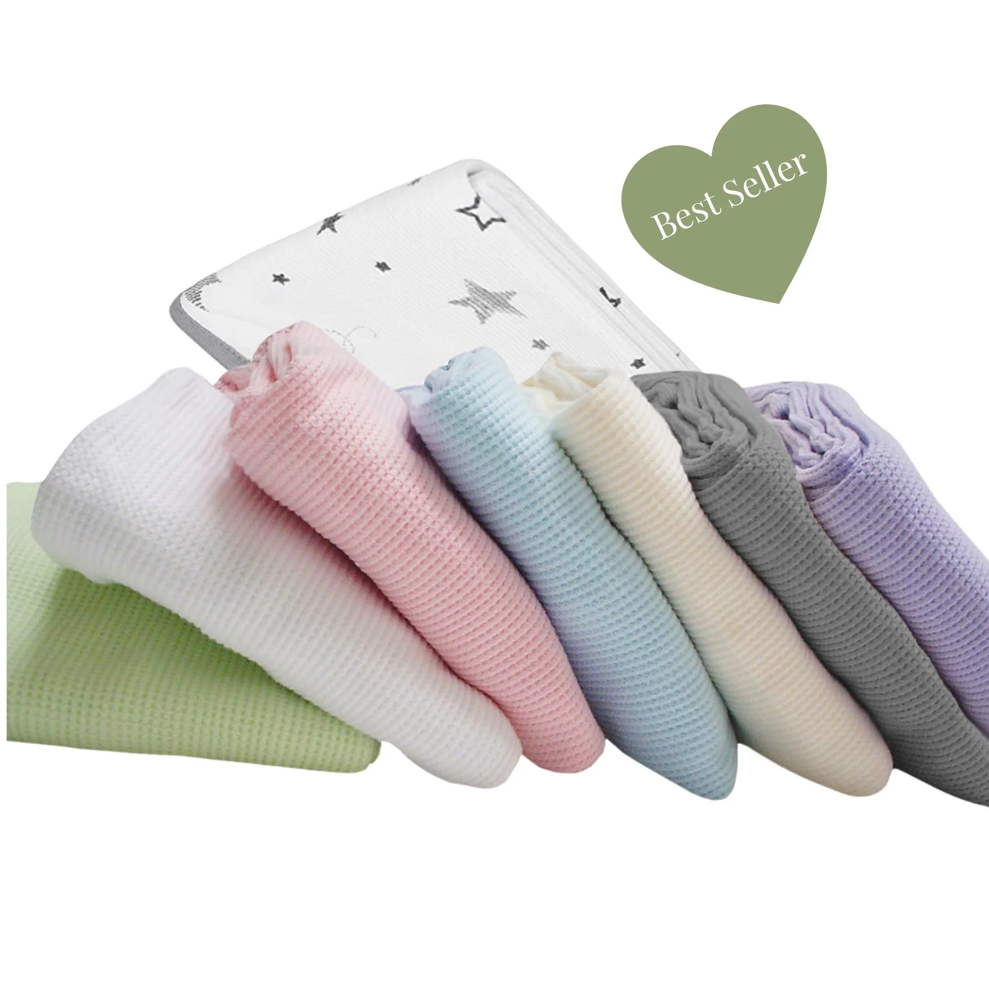 Cotton Waffle Weave Baby Blanket, Thermal Receiving Blanket for Newborns, Soft Breathable Infant Essential