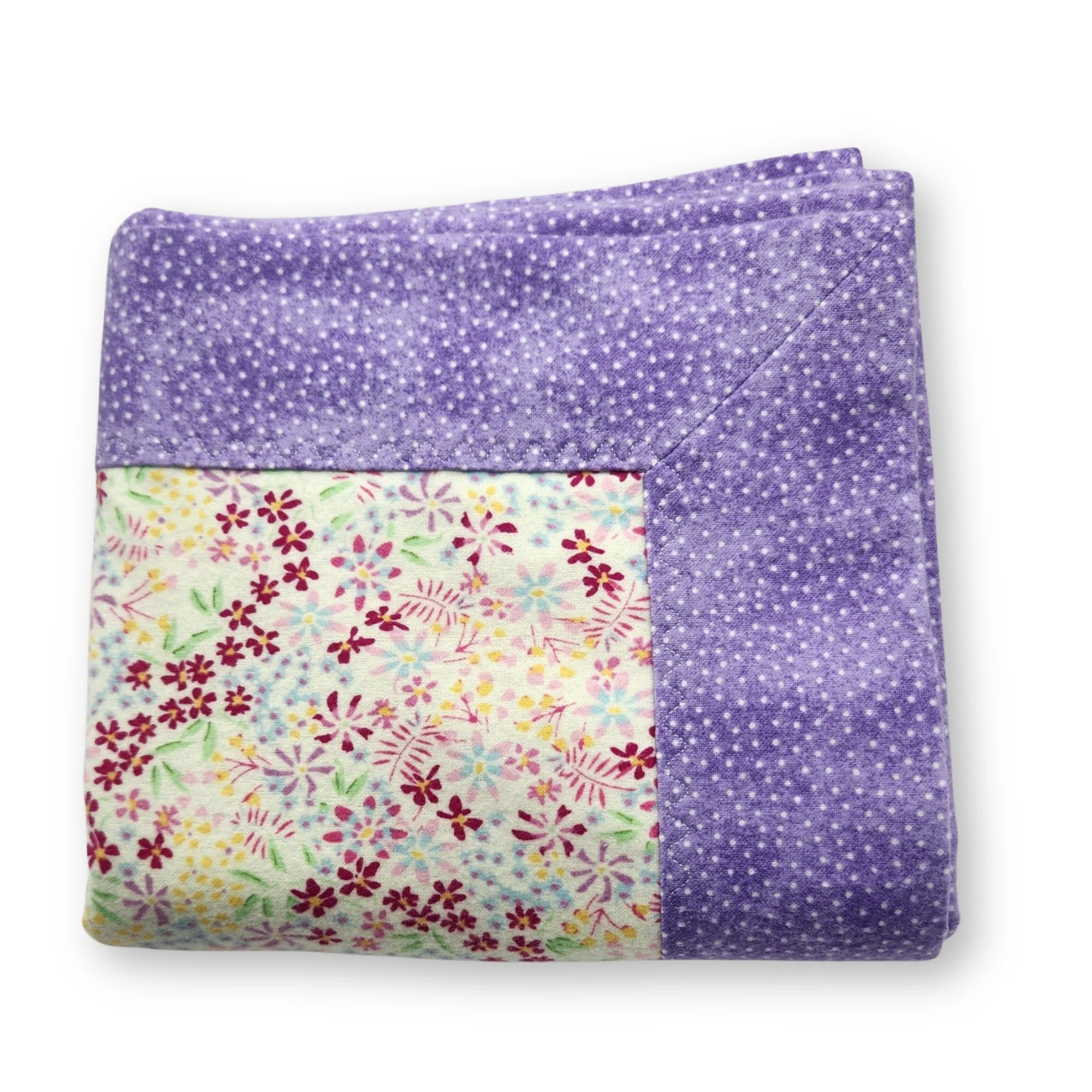 Cozy Flannel Double-Sided Baby Girl Blanket Cottagecore Pink Floral