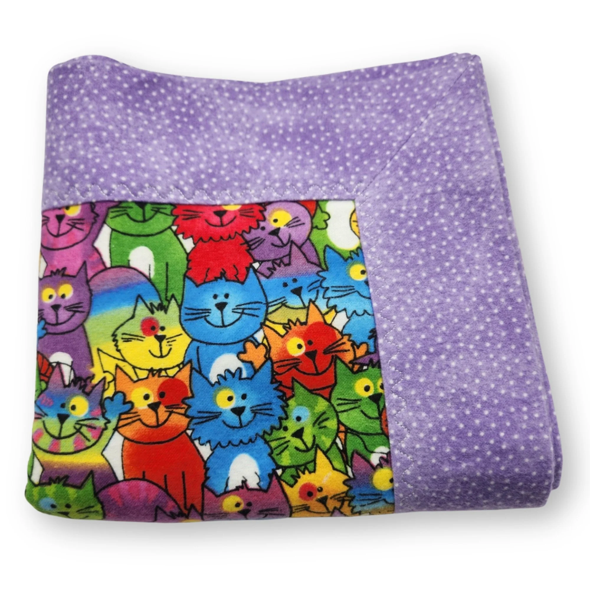 Reversible Newborn Blanket: Cat Lover Baby Girl Gift, Kitten Nursery Decor