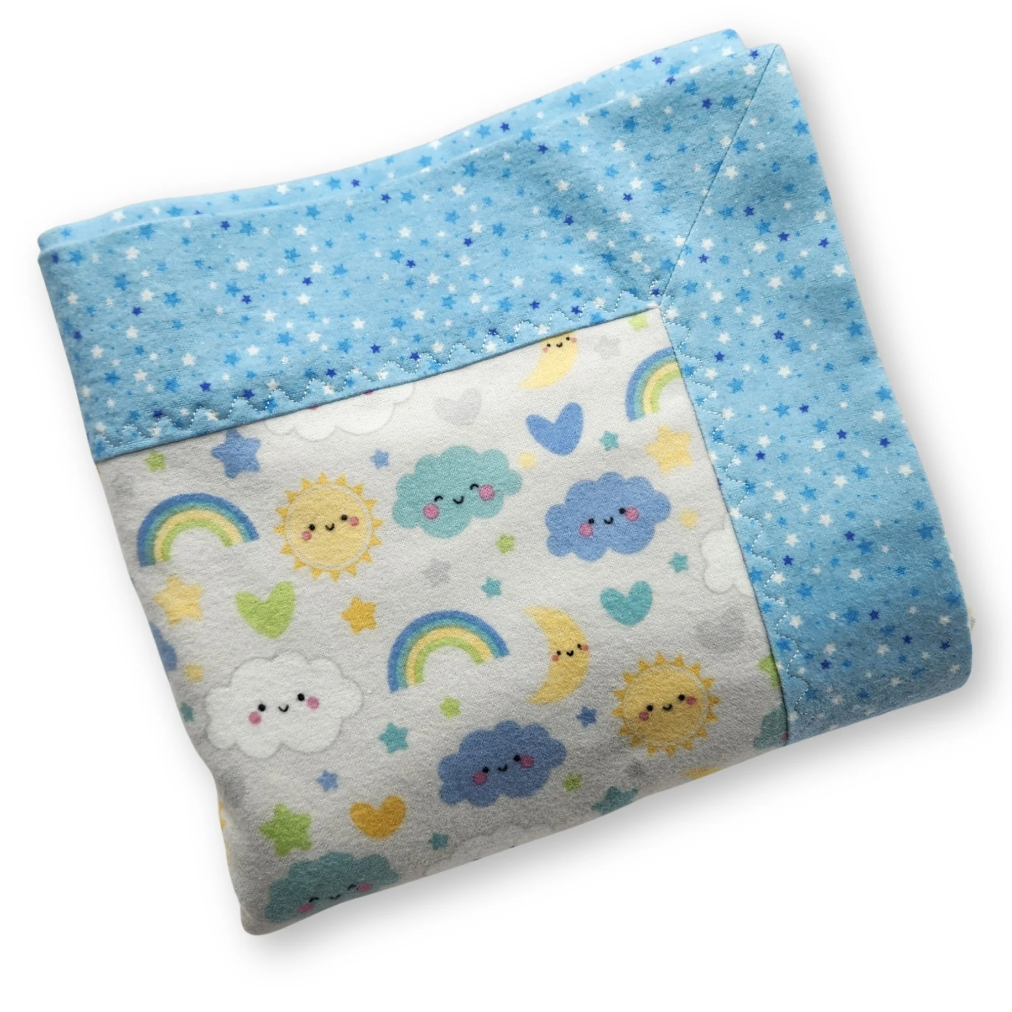 Handmade Sweet Dreams Cotton Flannel Baby Boy Blanket Newborn Shower Gift