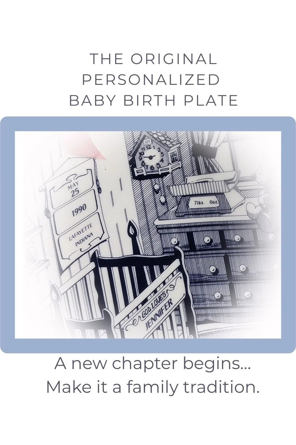 The Original Personalized Baby Birth Plate, Custom Collectible Keepsake Heirloom Gift with Name, Date & Birth Stats