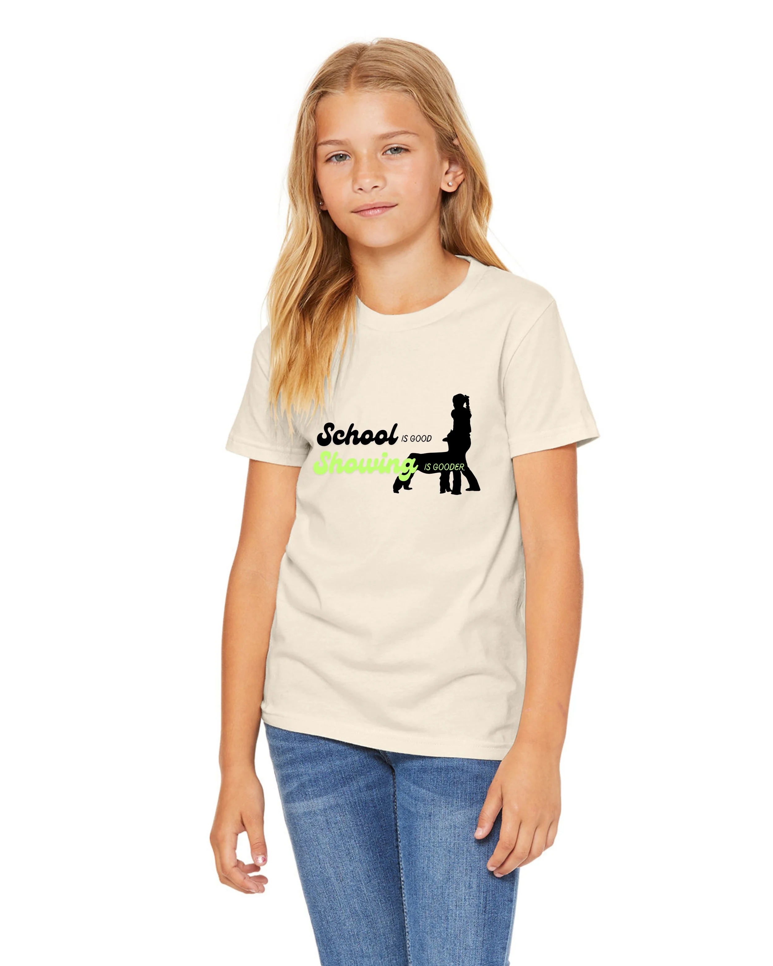 Showing Is Gooder Youth Tee Front - Natural.jpg