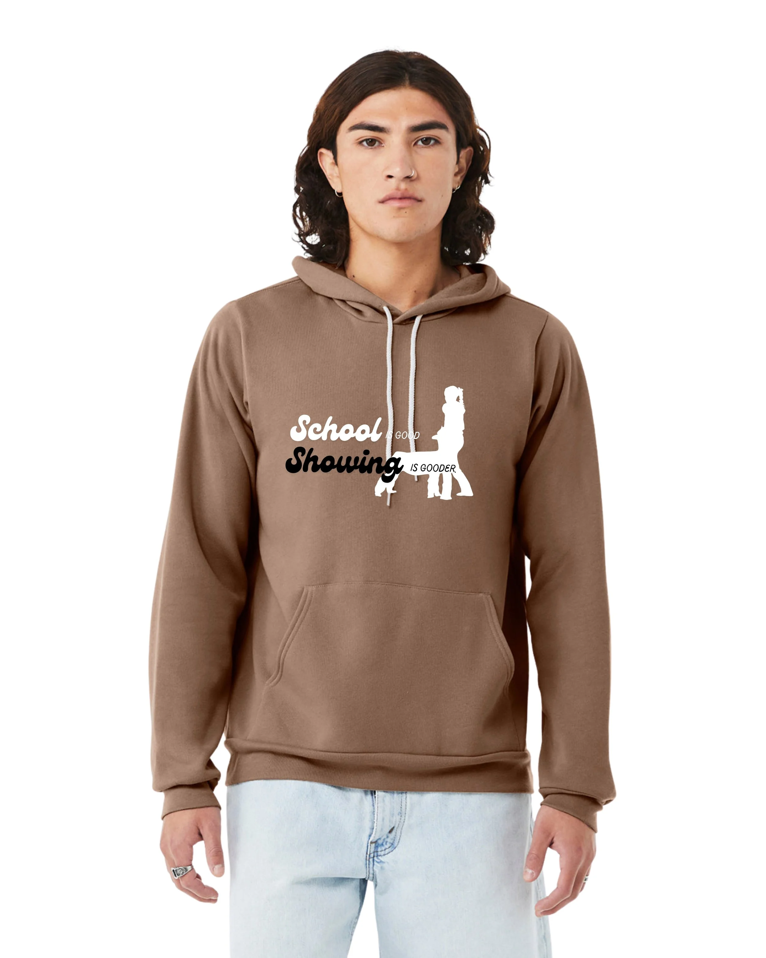 Showing Is Gooder Hoodie Front - Vintage Brown.jpg