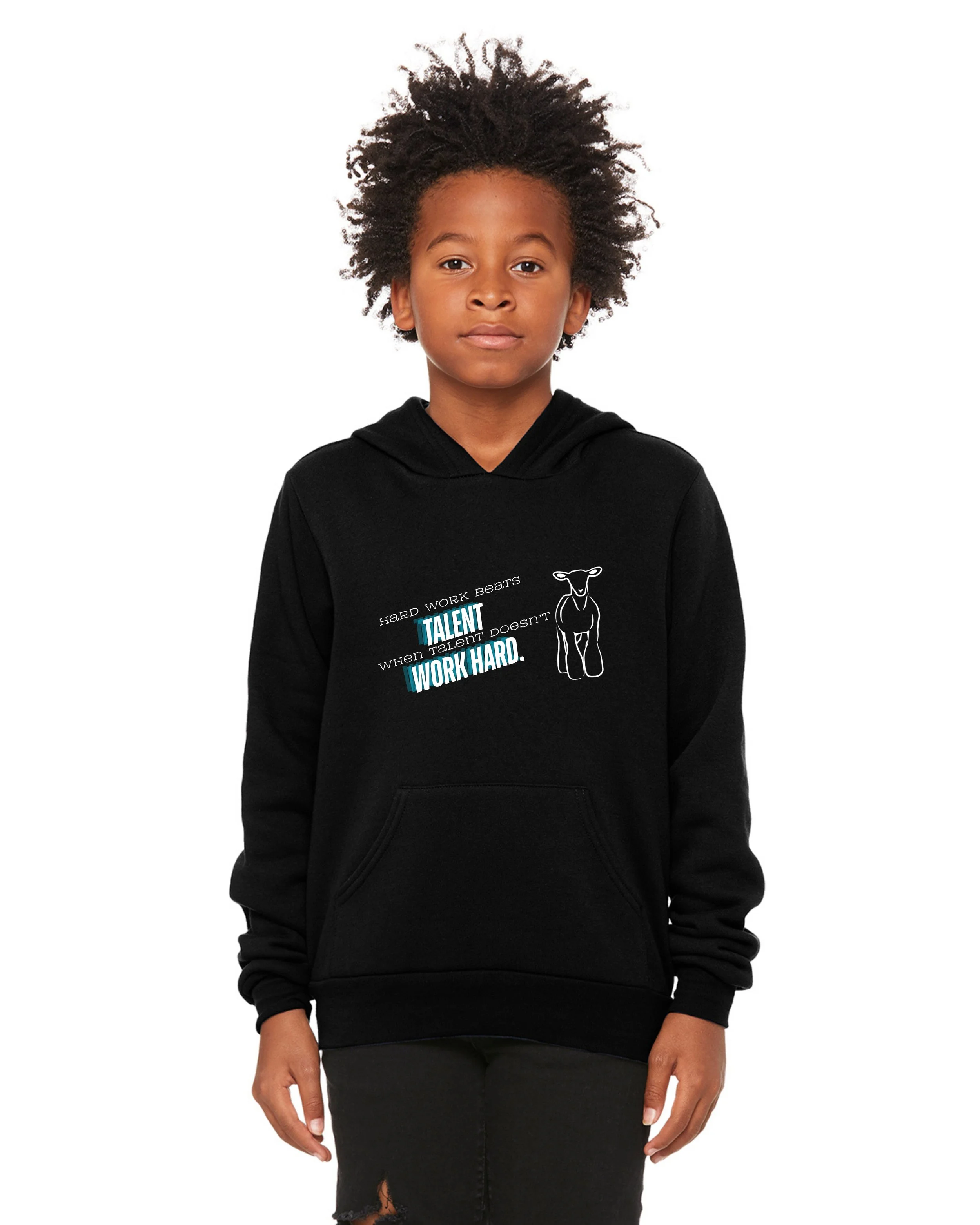 Hard Work Youth Hoodie Front - Black.jpg