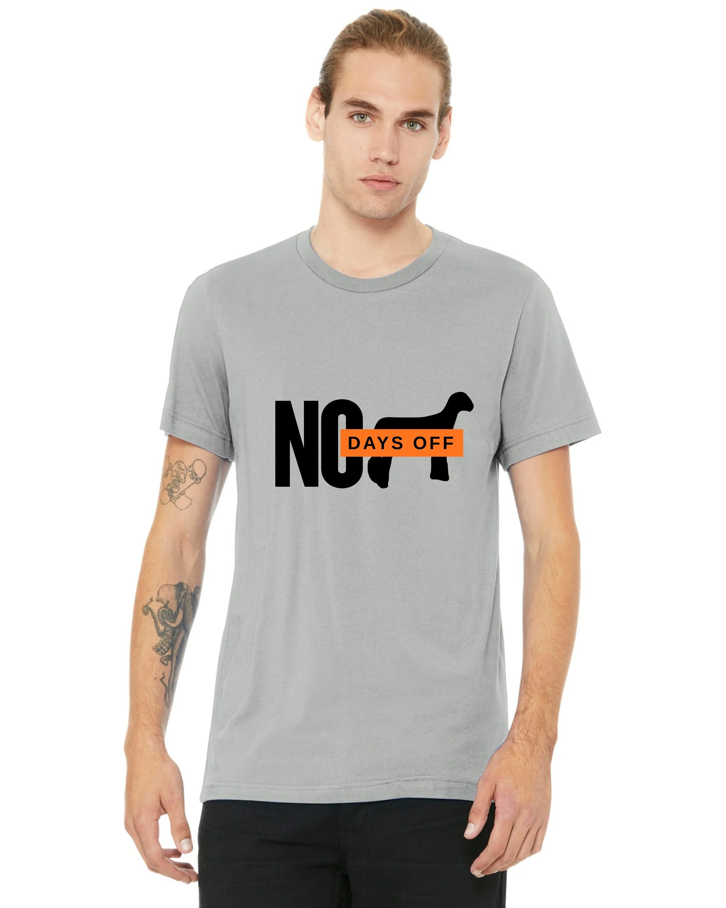 No Days Off Tee Front - Silver.jpg
