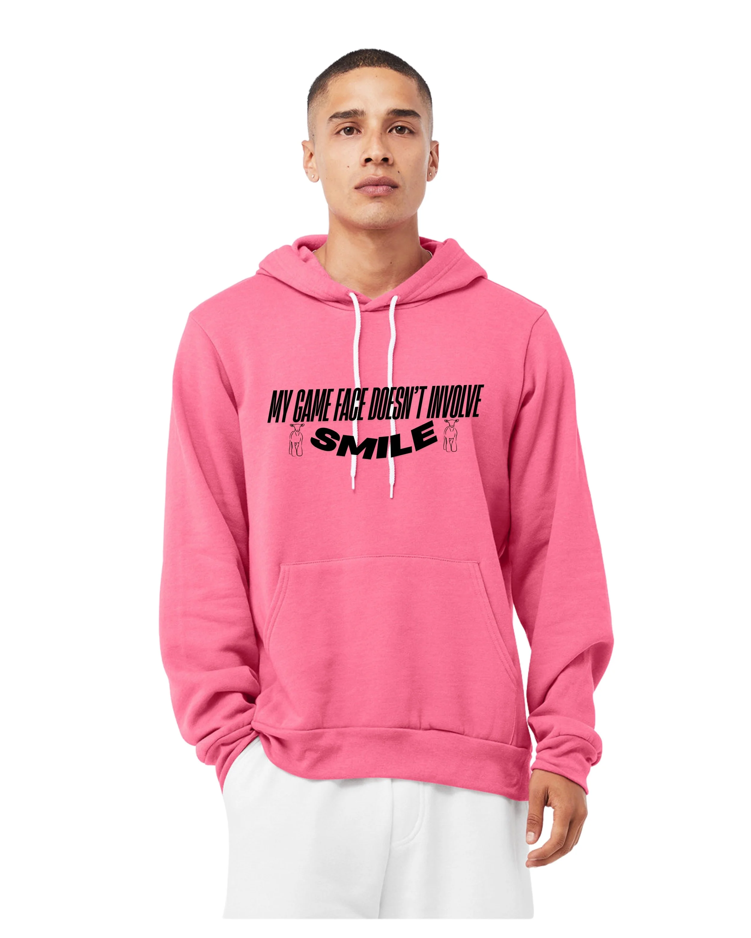 Game Face Hoodie Front - Charity Pink.jpg