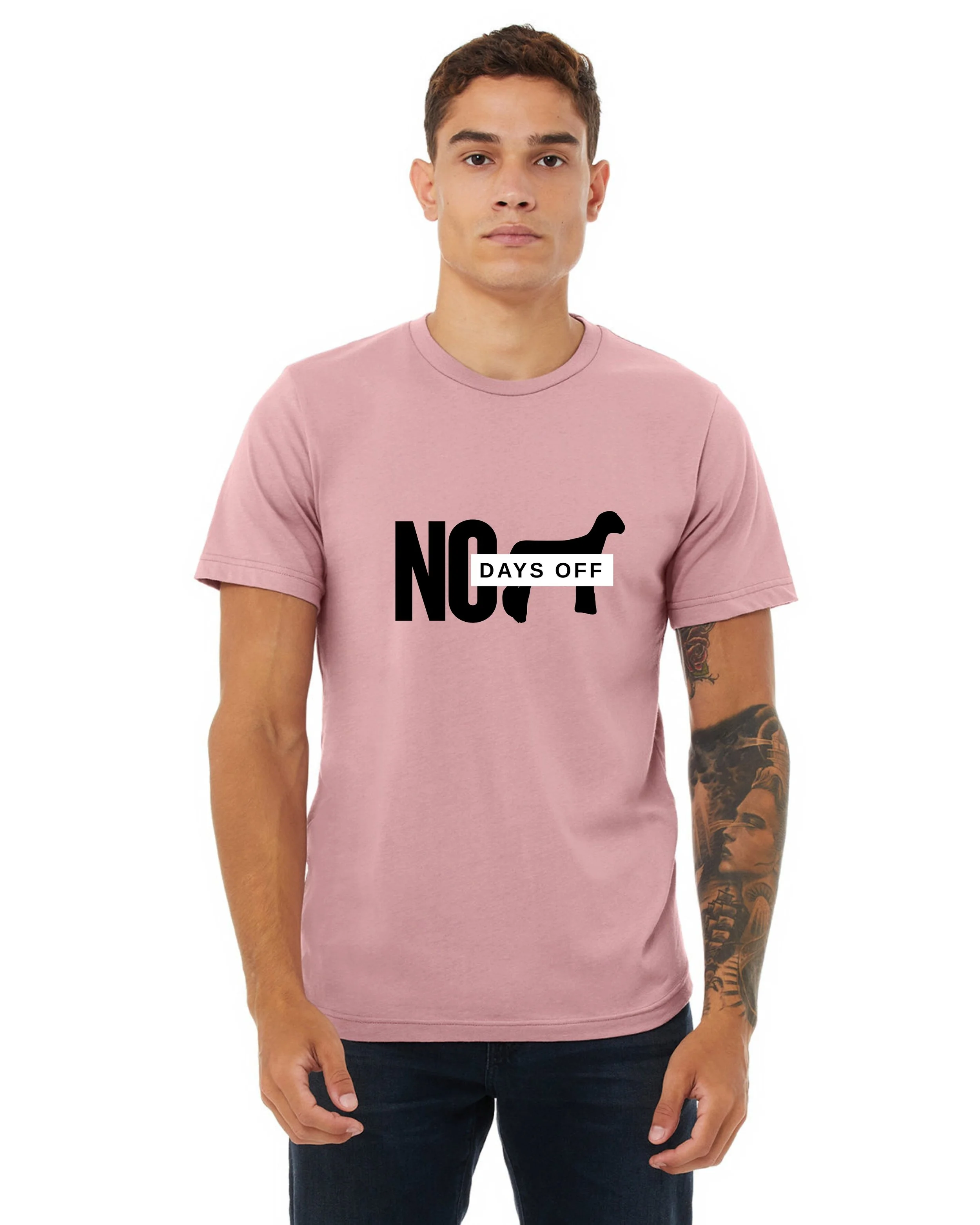 No Days Off Tee Front - Pink.jpg