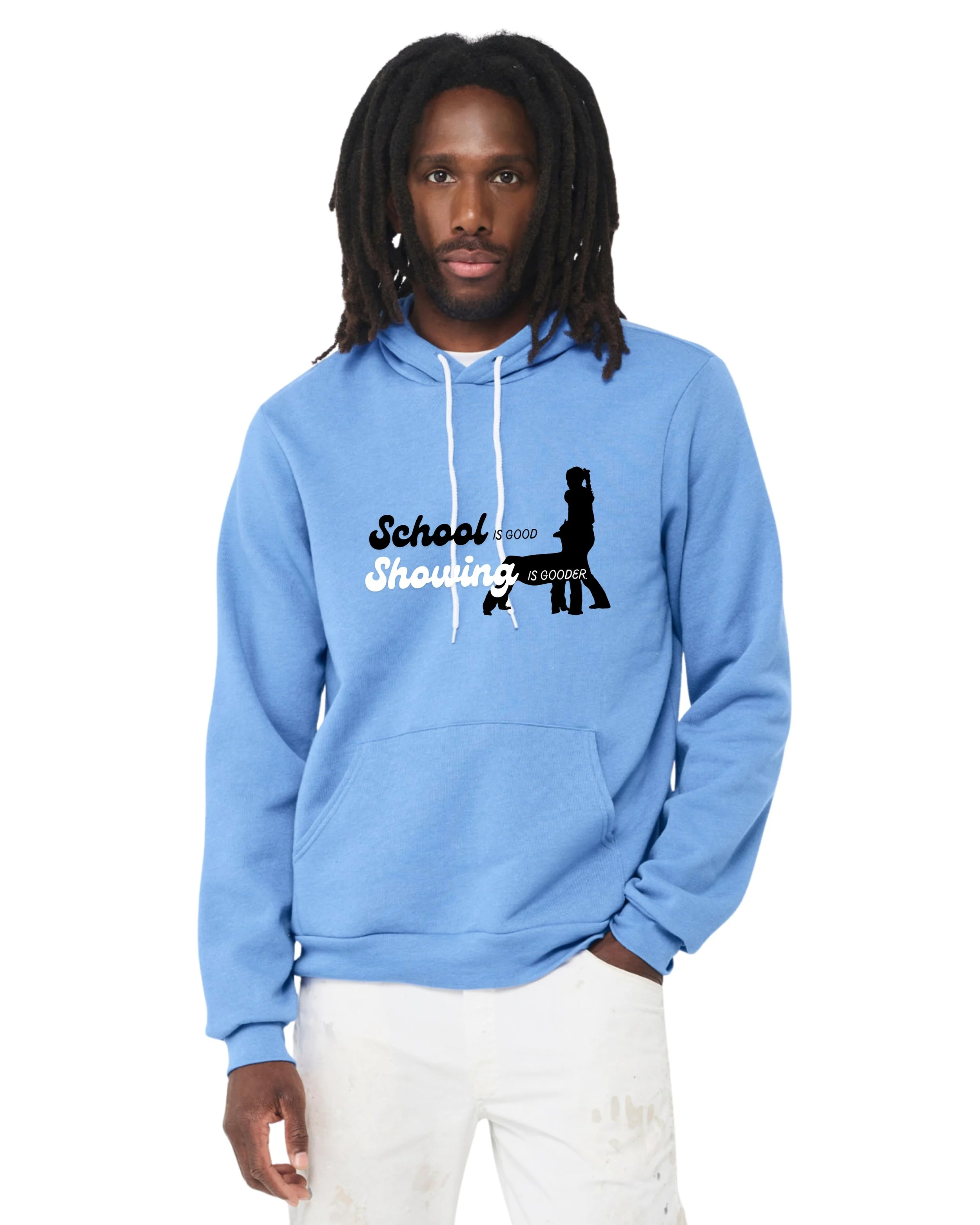 Showing Is Gooder Hoodie Front - Blue.jpg