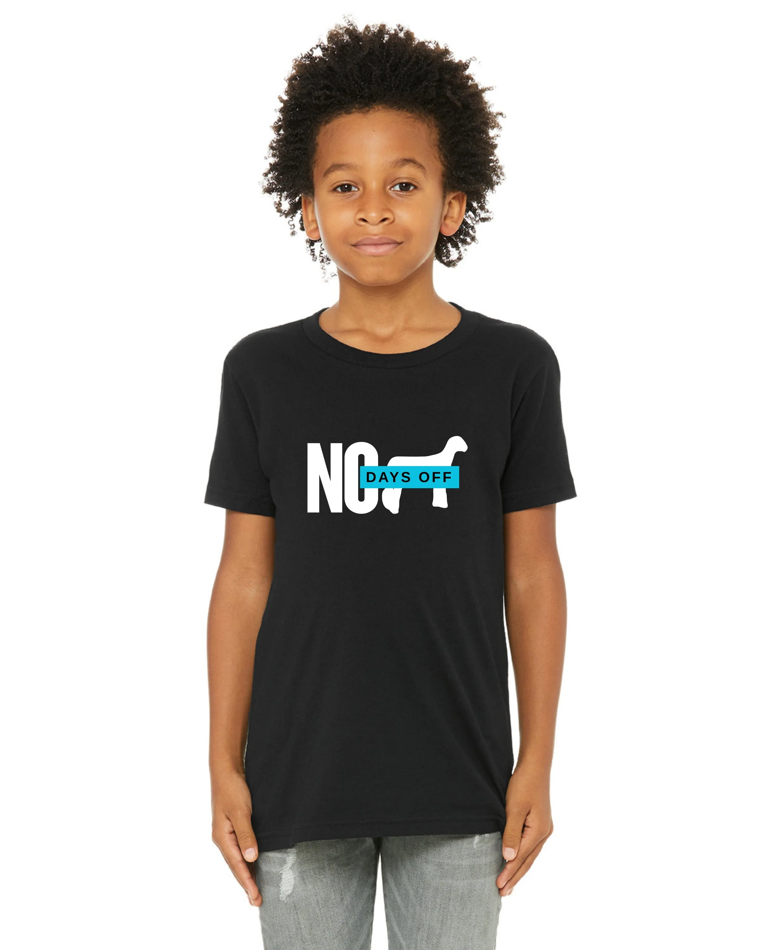 No Days Off Youth Tee Front - Black.jpg