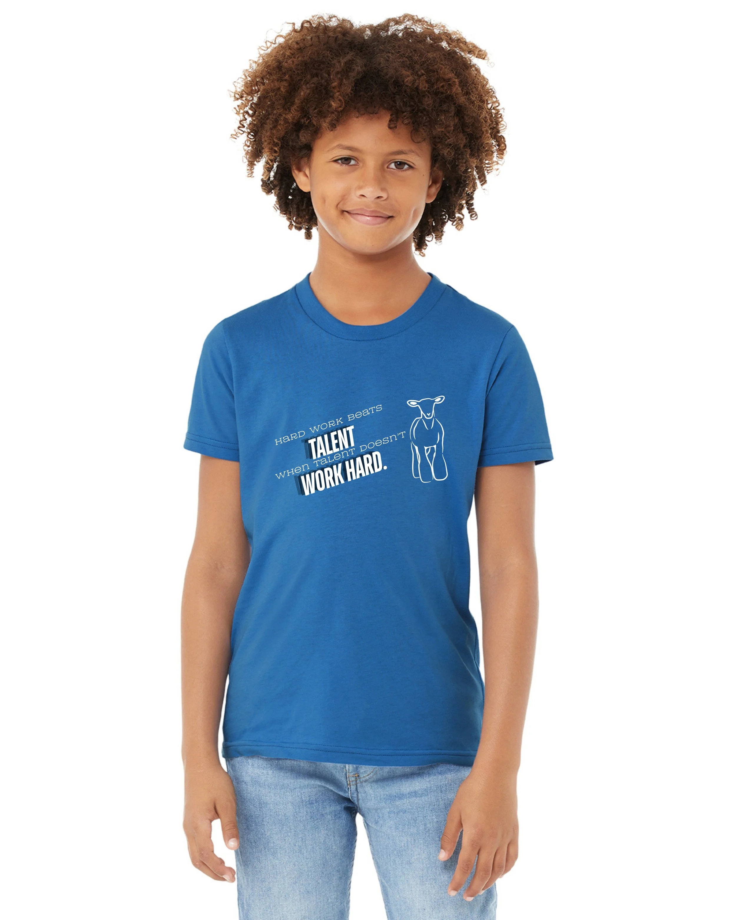 Hard Work Youth Tee Front - Columbia Blue.jpg