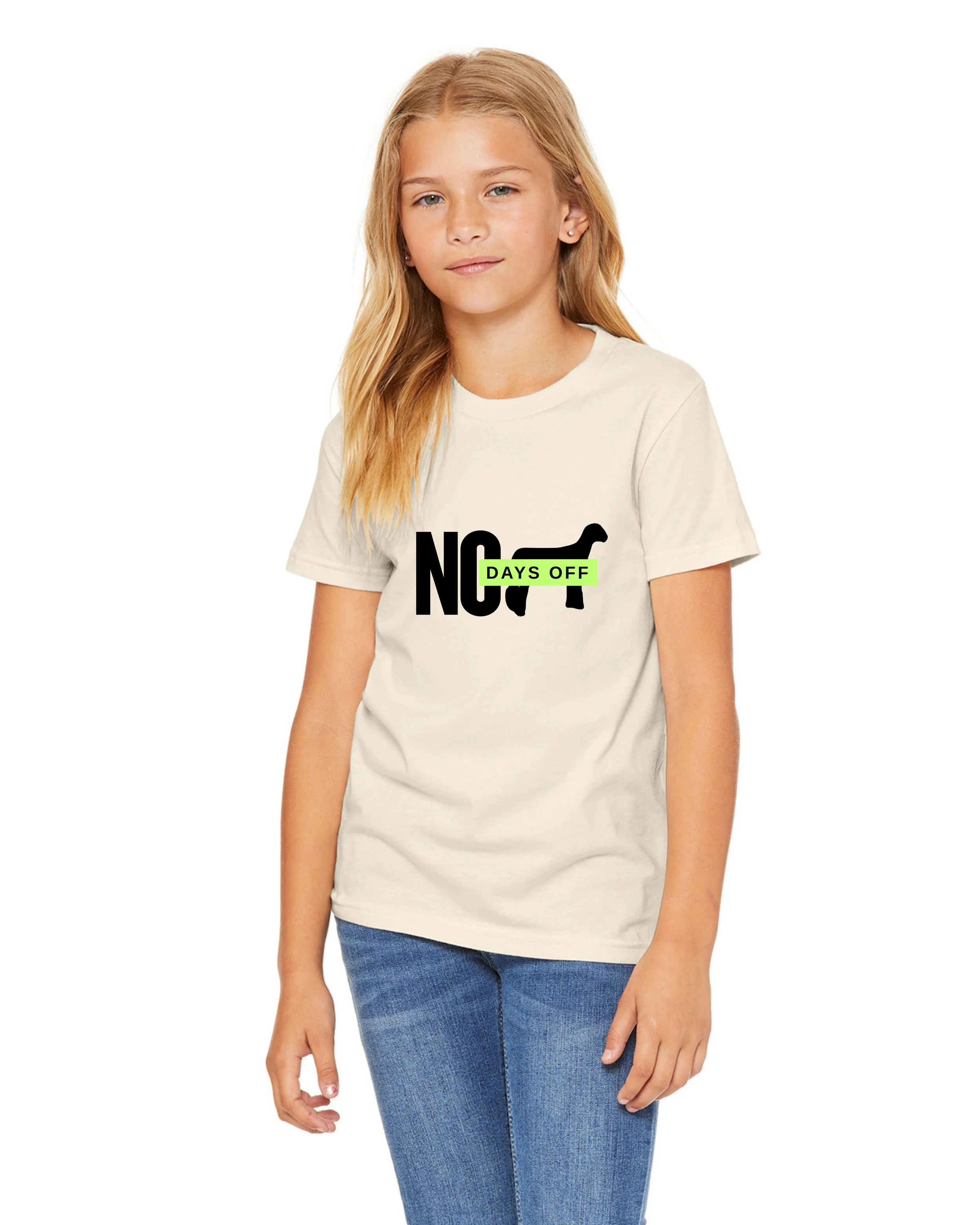 No Days Off Youth Tee Front - Natural.jpg
