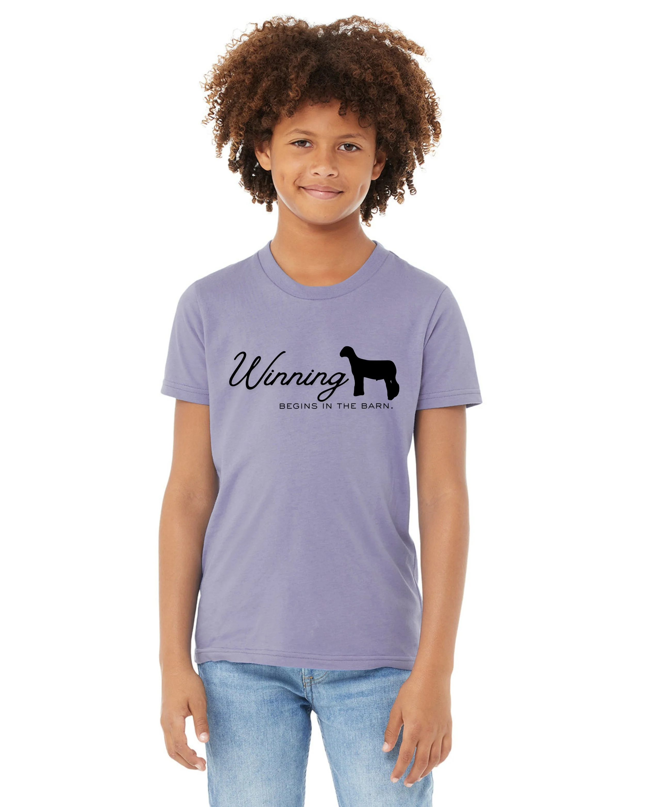 Winning Begins In The Barn Youth Tee Front - Lavender.jpg