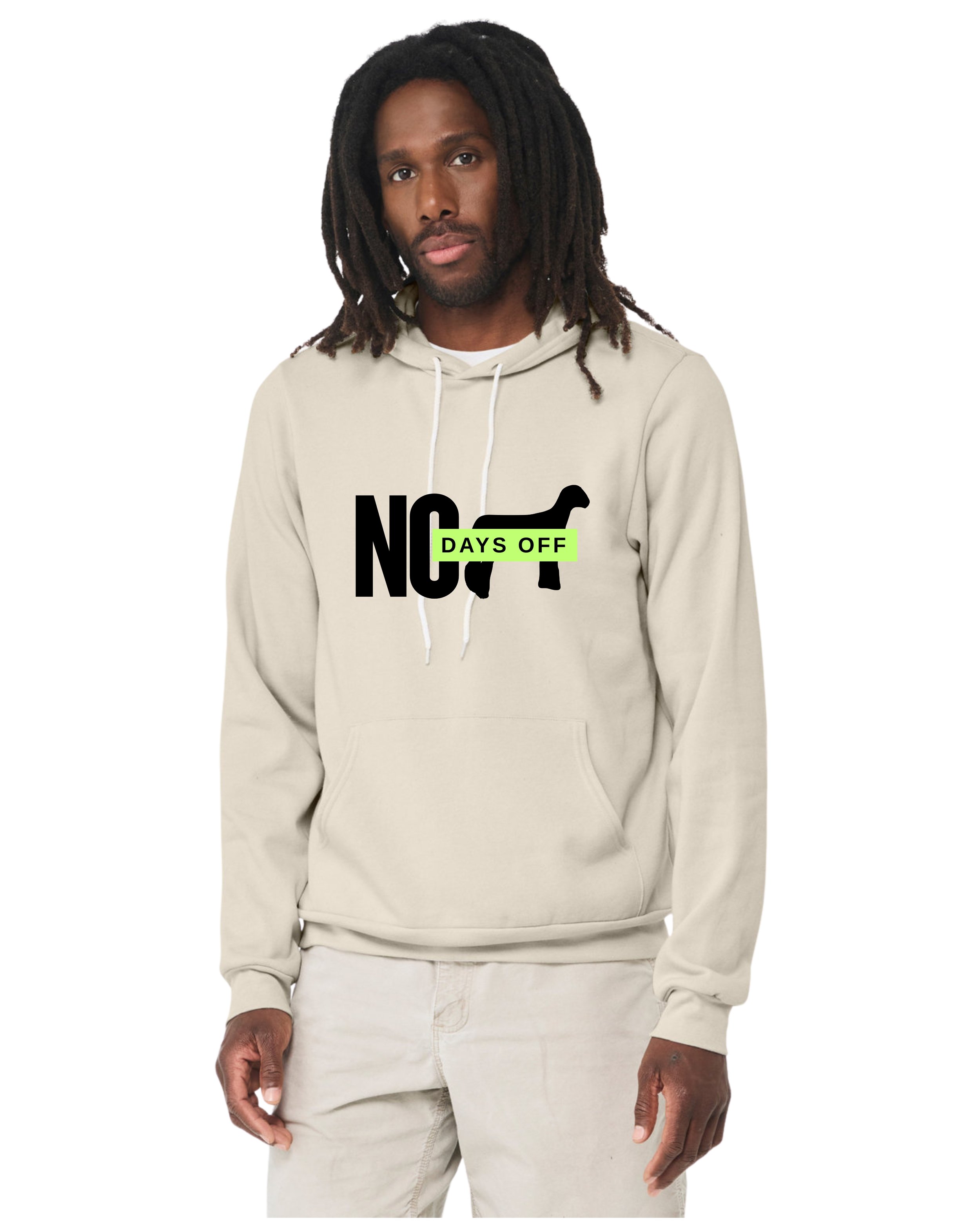 No Days Off Hoodie Front - Dust.jpg