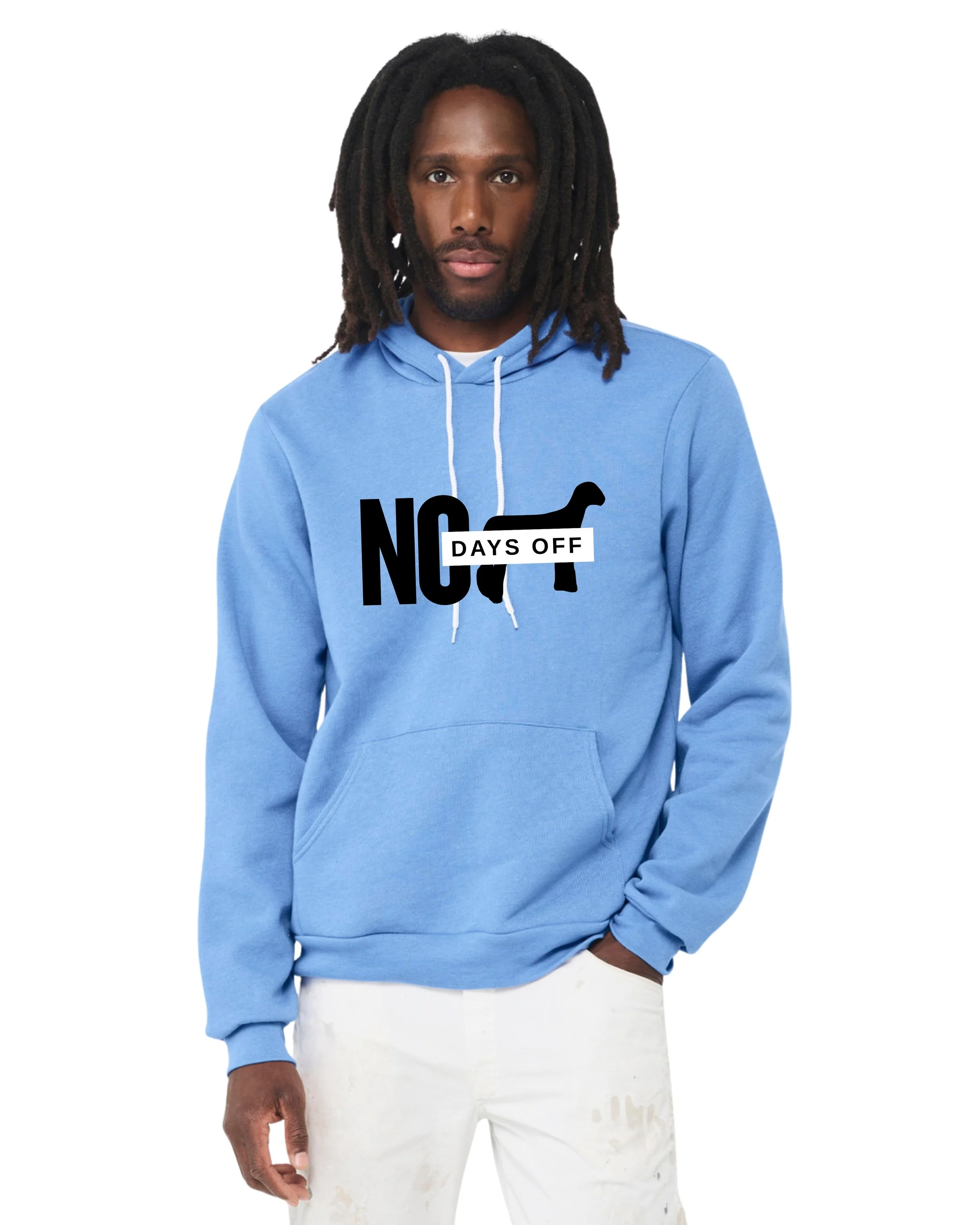 No Days Off Hoodie Front - Blue.jpg