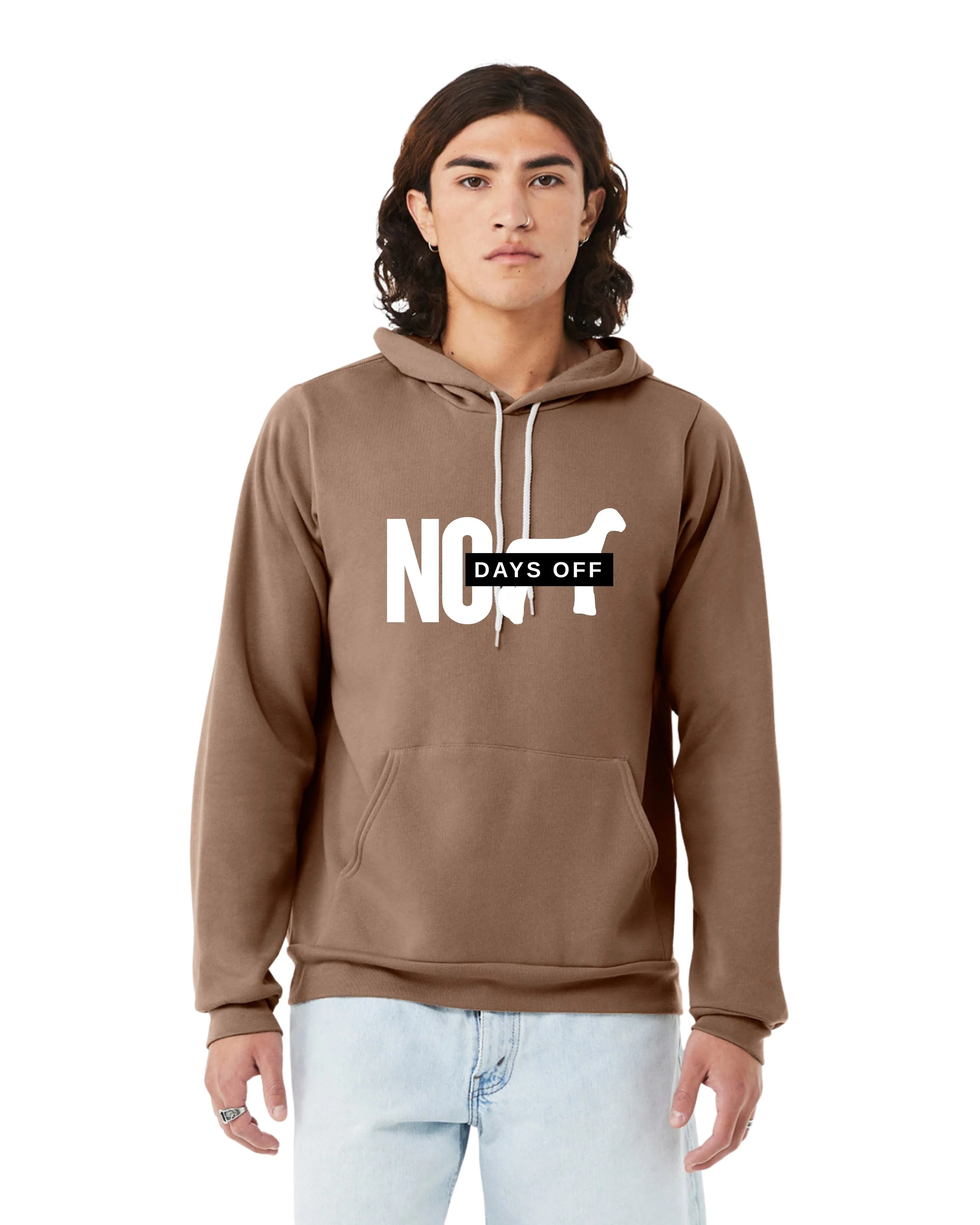 No Days Off Hoodie Front - Vintage Brown.jpg