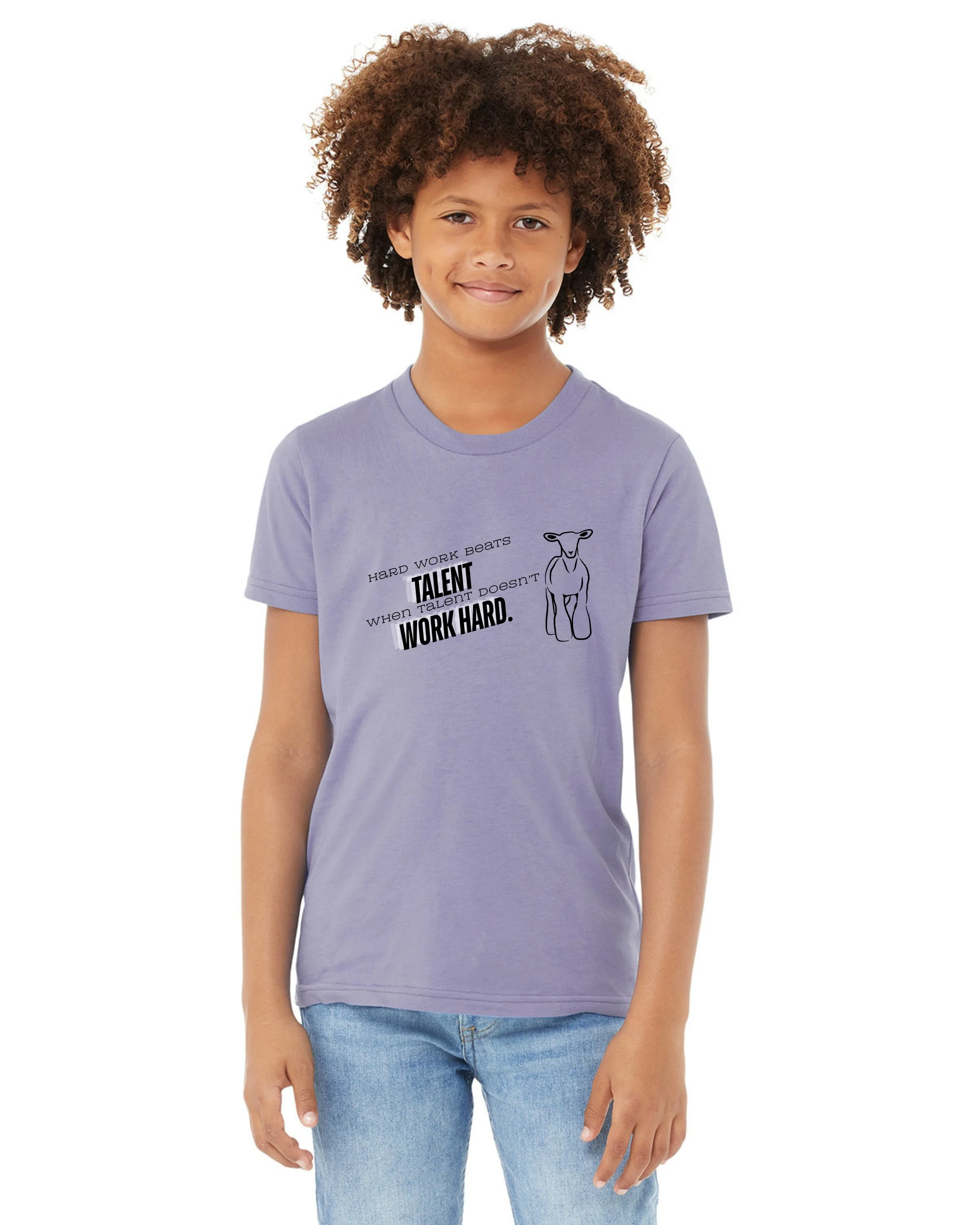 Hard Work Youth Tee Front - Lavender.jpg