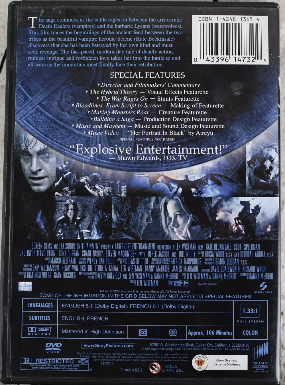 Underworld: Evolution, DVD, 2006, Rated R — Spin N Round Music