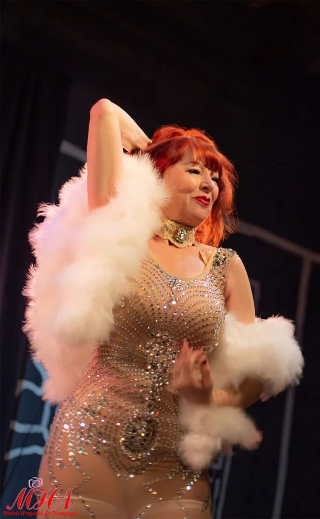 Burlesque Legend Lovey Goldmine performing at the ‘BurlyCares Burlesque Fundraiser Show 2018’ in Las Vegas.