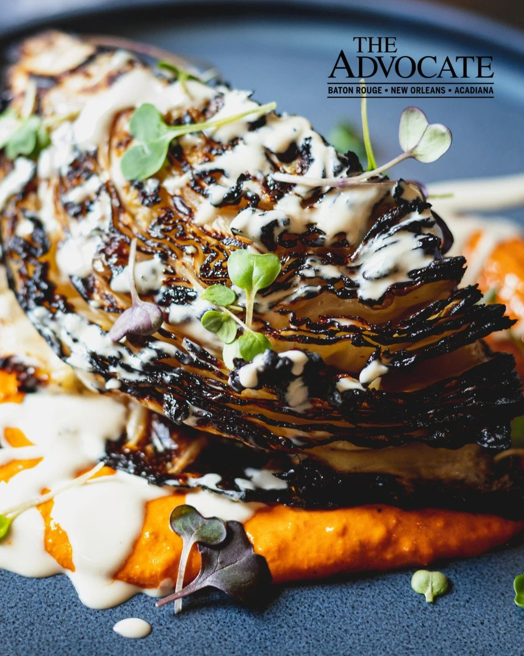 Cabbage is having its moment... just in time for #StPatricksDay! 🍀

This week in @theneworleansadvocate, we're featuring an Eat Fit-approved dish from @eatwithsaba that layers smoky, caramelized cabbage with nutty hazelnut muhammara and creamy tahin