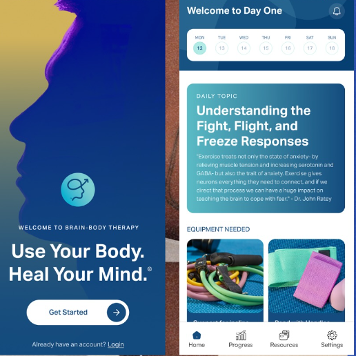 brain body app welcome screen