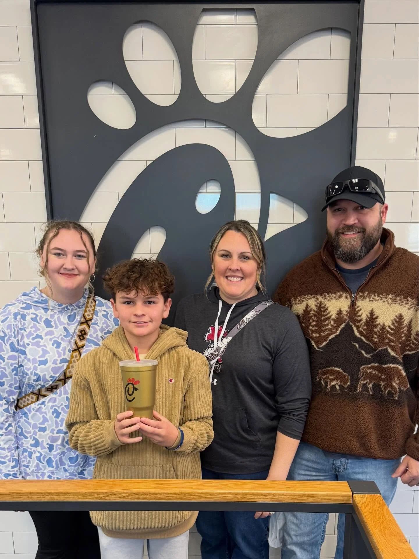 Will you be our next Golden Fan Cup winner? 🏆🥤

📸: Meet Lilly, Luke, Rachel, and Mike

This family&rsquo;s Chick-fil-A journey began years ago with a special Saturday tradition: great food, sweet treats, and hours of play at our Summerville (N Mai